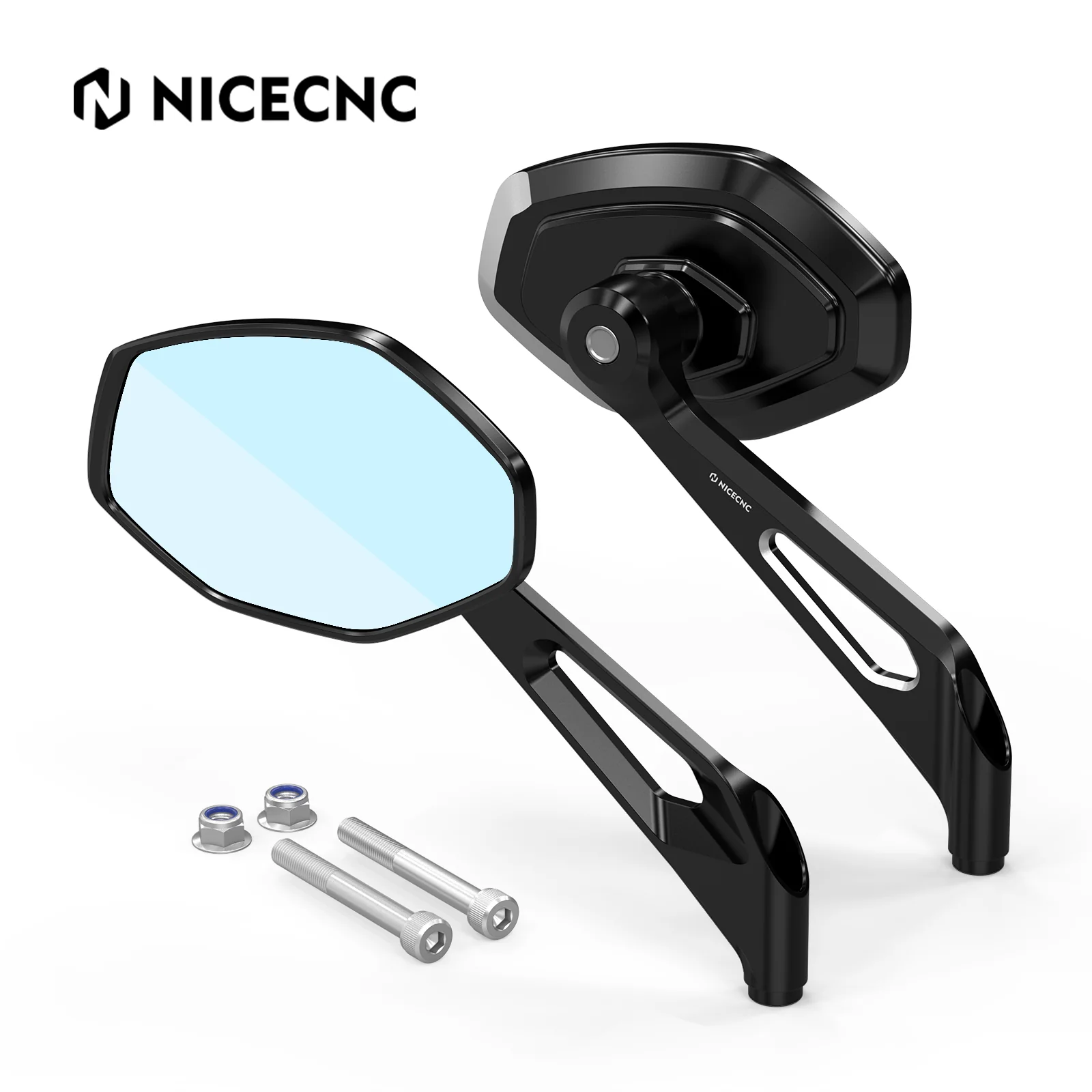 Convex Rear View Mirrors Kit For Harley Dyna Super Wide Glide Low Rider Street Bob - Image 10