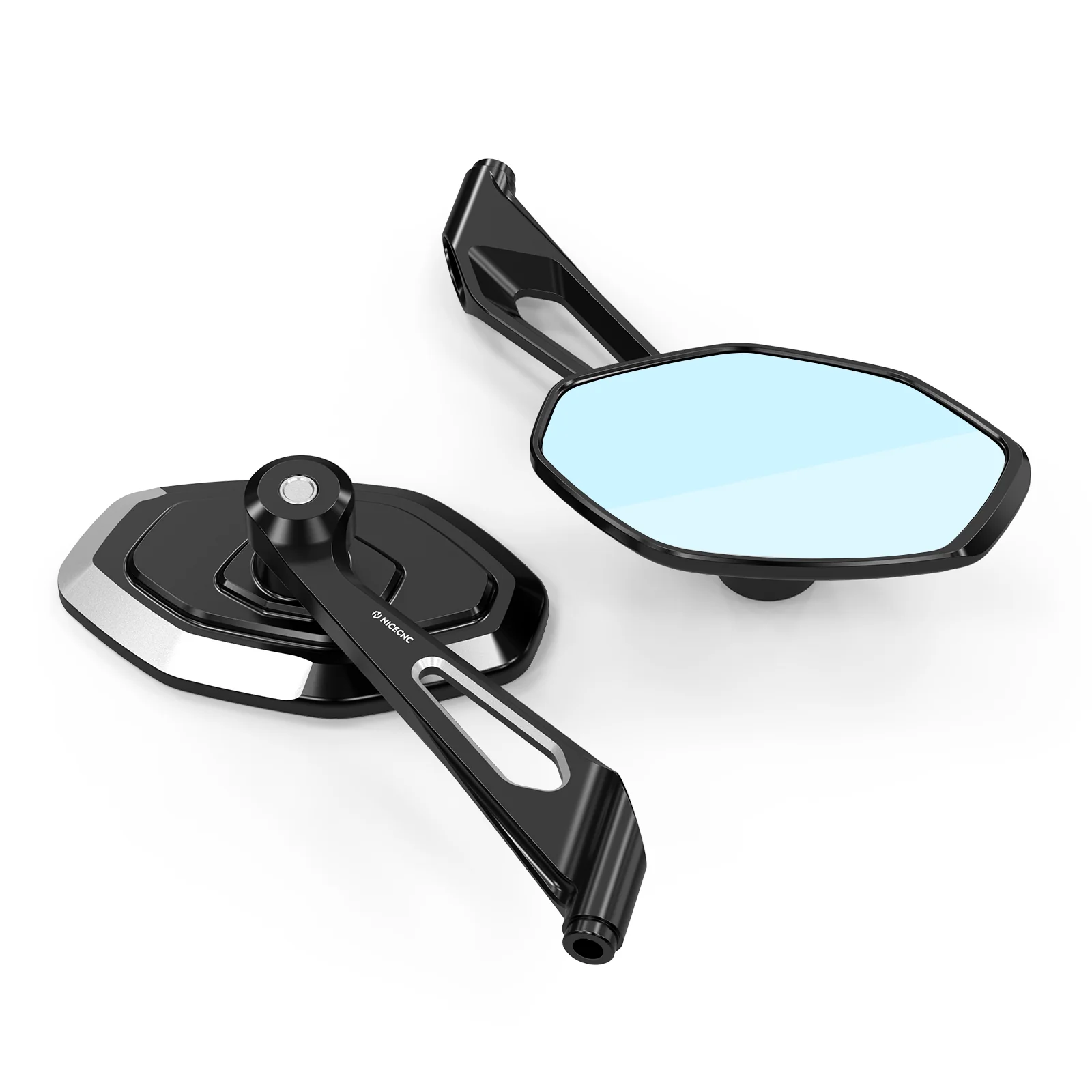 Convex Rear View Mirrors Kit For Harley Dyna Super Wide Glide Low Rider Street Bob - Image 13