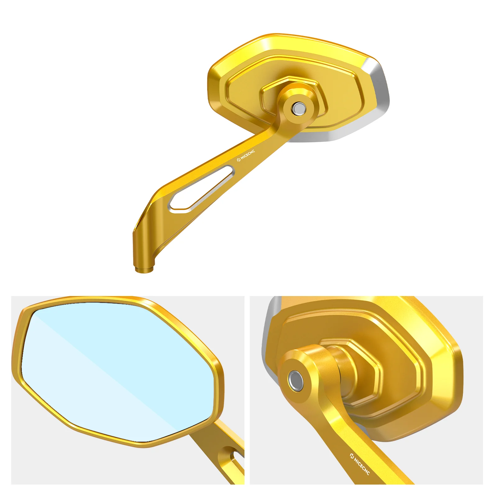 Convex Rear View Mirrors Kit For Harley Dyna Super Wide Glide Low Rider Street Bob - Image 18