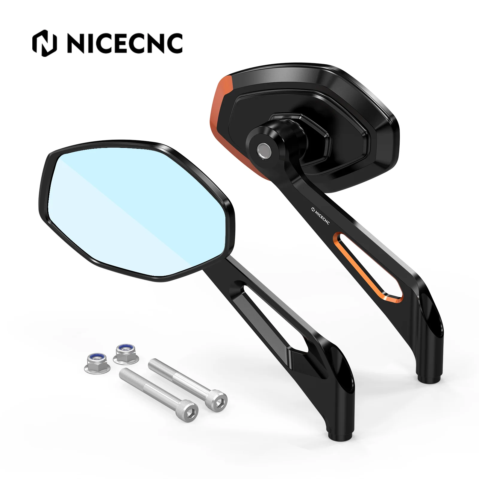 Convex Rear View Mirrors Kit For Harley Dyna Super Wide Glide Low Rider Street Bob - Image 7