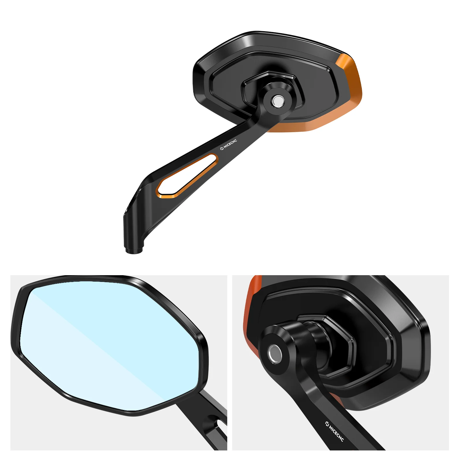Convex Rear View Mirrors Kit For Harley Dyna Super Wide Glide Low Rider Street Bob - Image 9