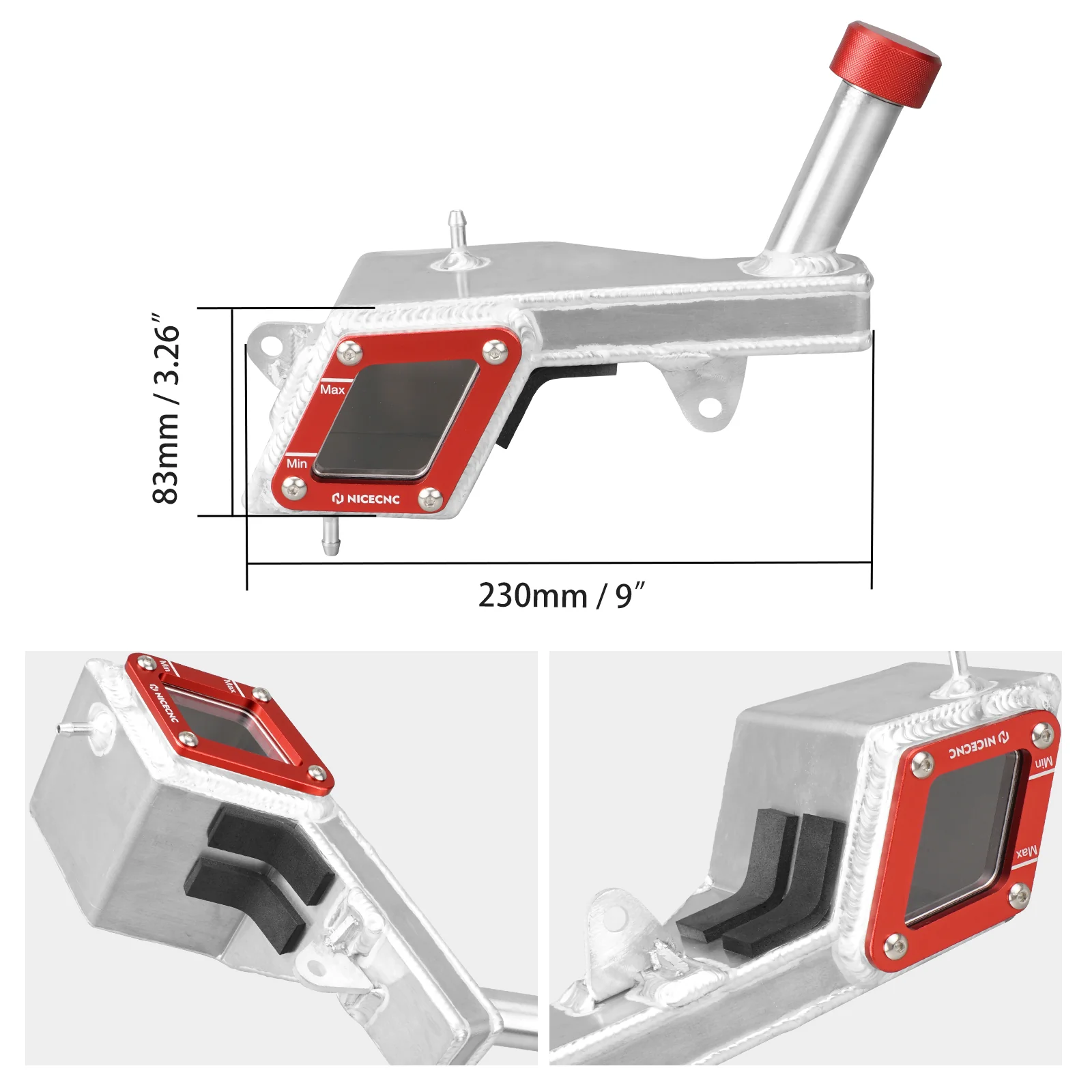 ATV Clear Radiator Reservoir Coolant Recovery Tank For Honda TRX 450 R / ER - Image 7