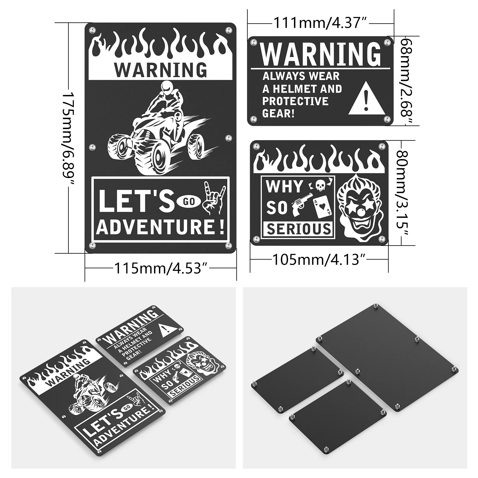 ATV Fender Warning Emblem Tags Sticker Badges Plates For Honda TRX 450 R / ER - Image 5