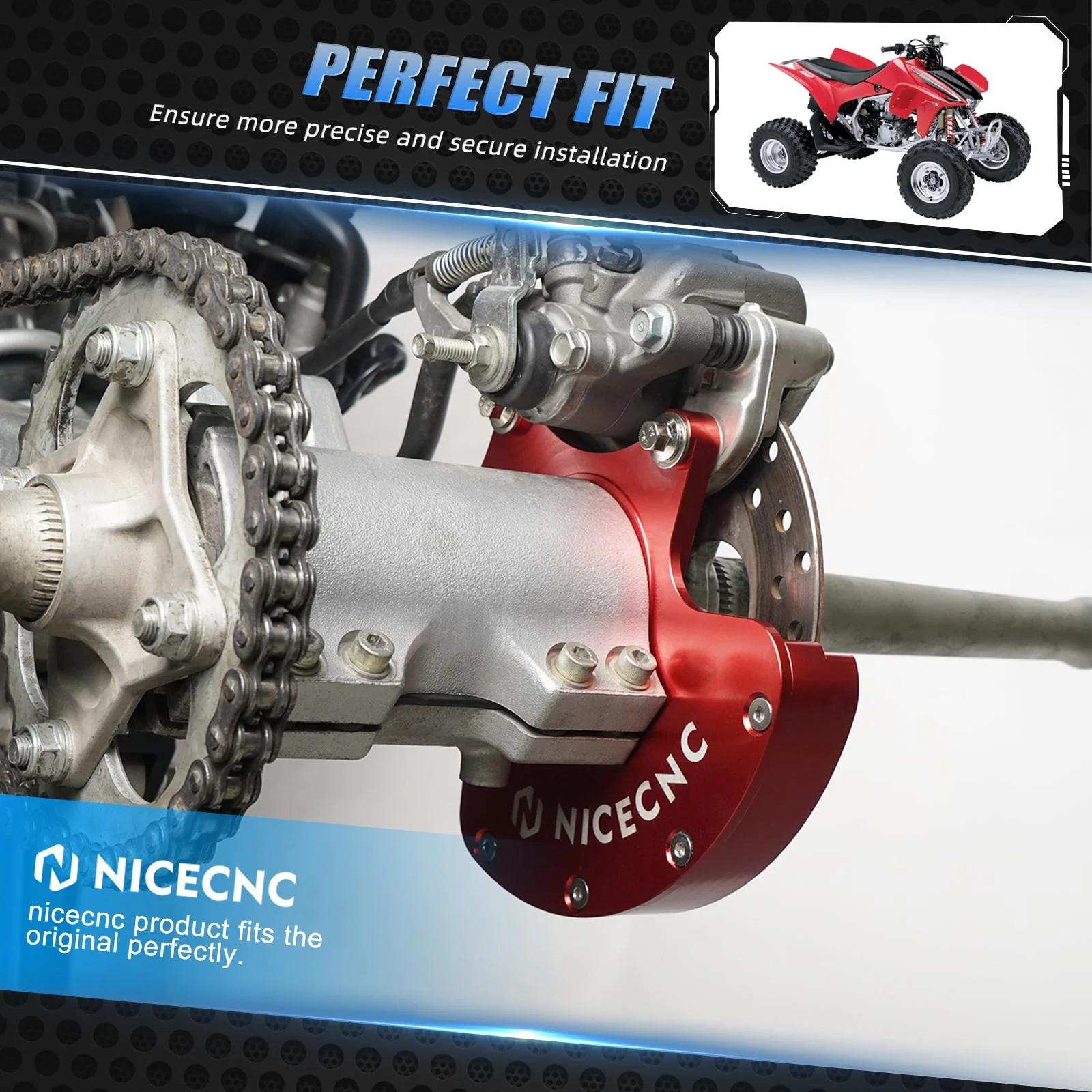 ATV Rear Brake Caliper Bracket Rotor Guard For Honda TRX 450 R / ER 2006-2014 - Image 2