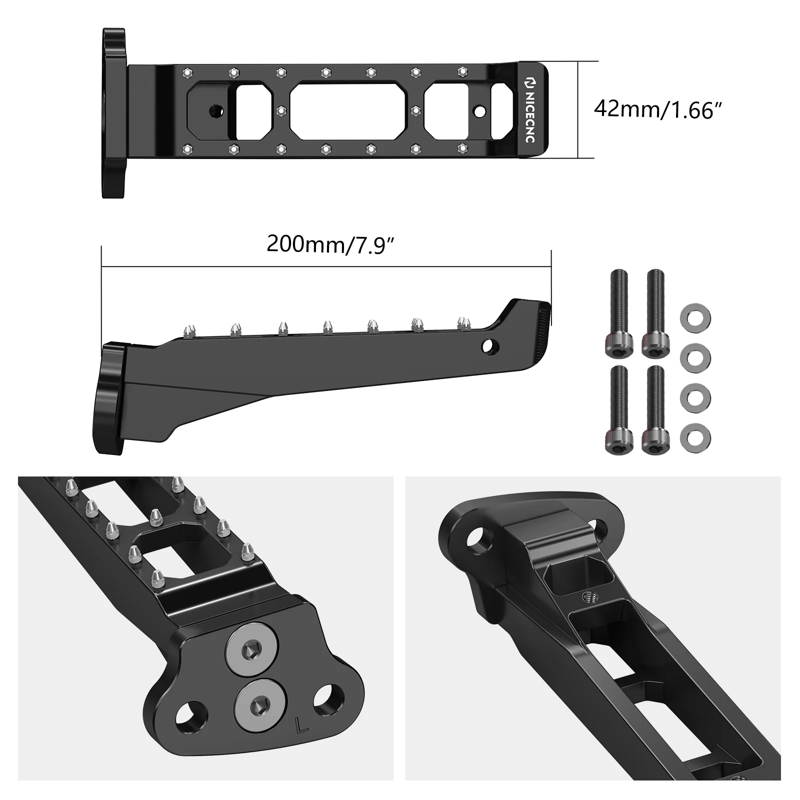 ATV Rider Foot Pegs Rest Pedals Kit For Honda TRX 450 R / ER 2006-2014 - Image 9