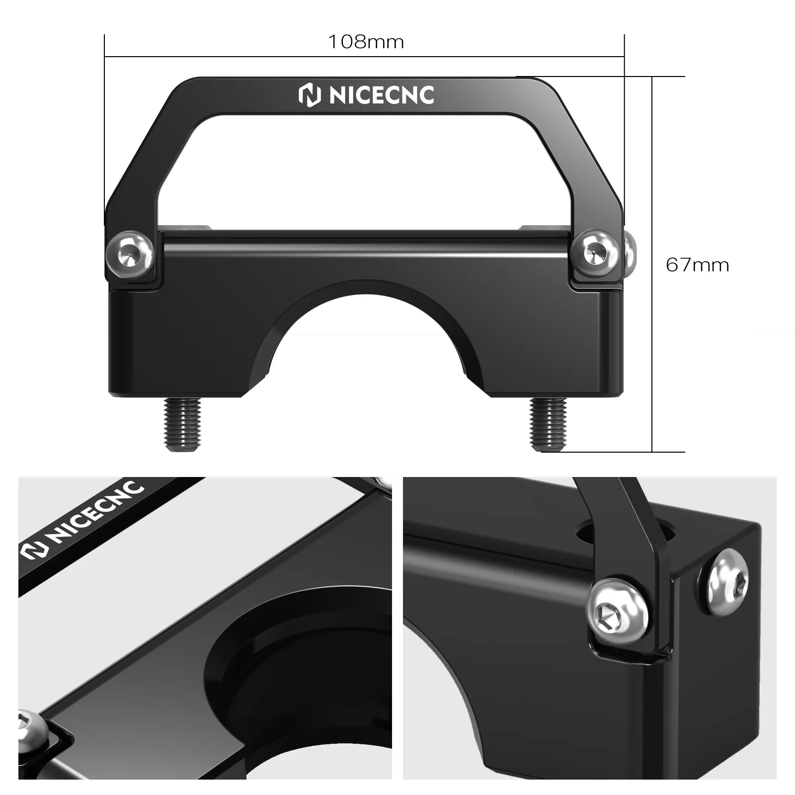 ATV Steering Stem Mount Holder Bracket & Wire Clamp For Honda TRX 450 R / ER - Image 11