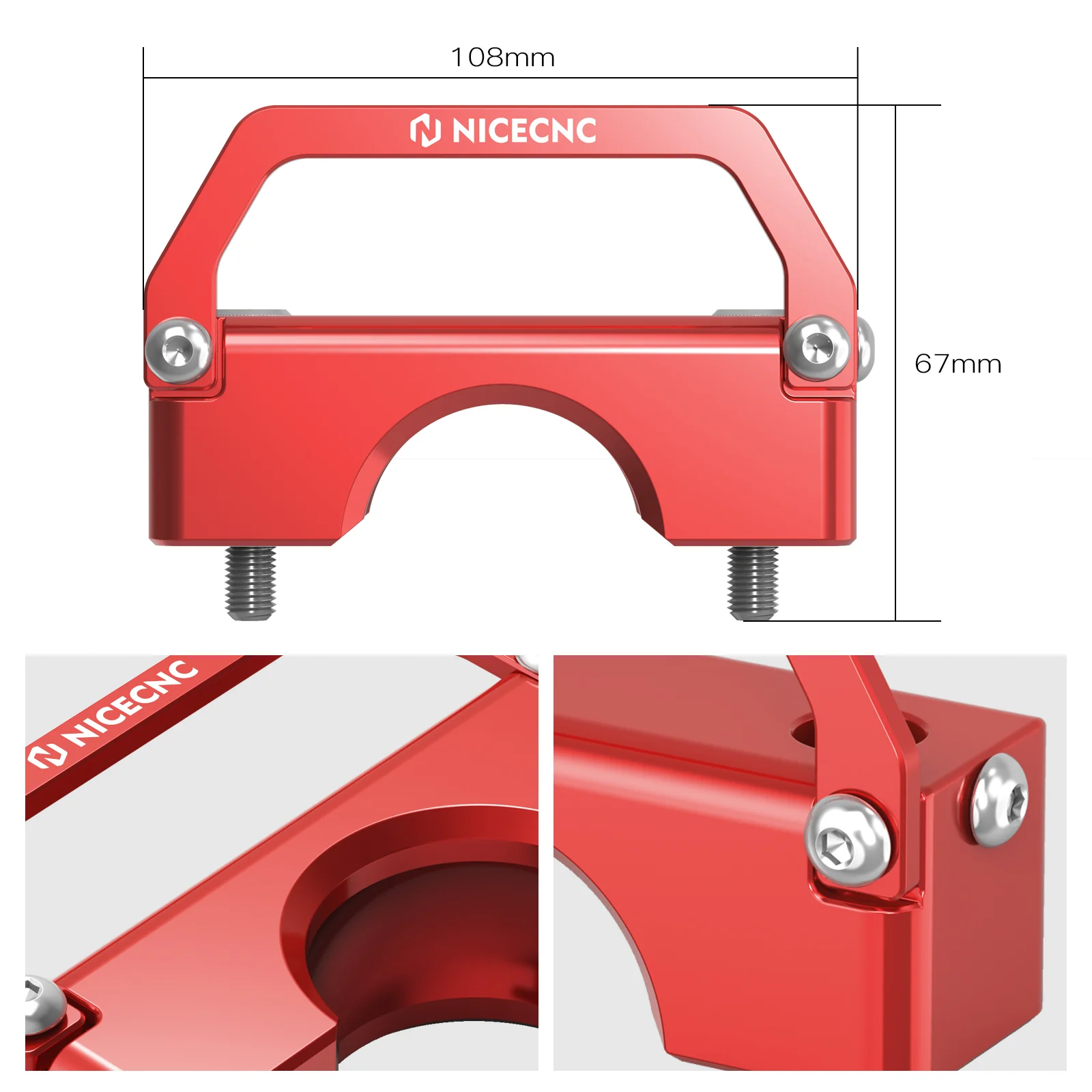 ATV Steering Stem Mount Holder Bracket & Wire Clamp For Honda TRX 450 R / ER - Image 7