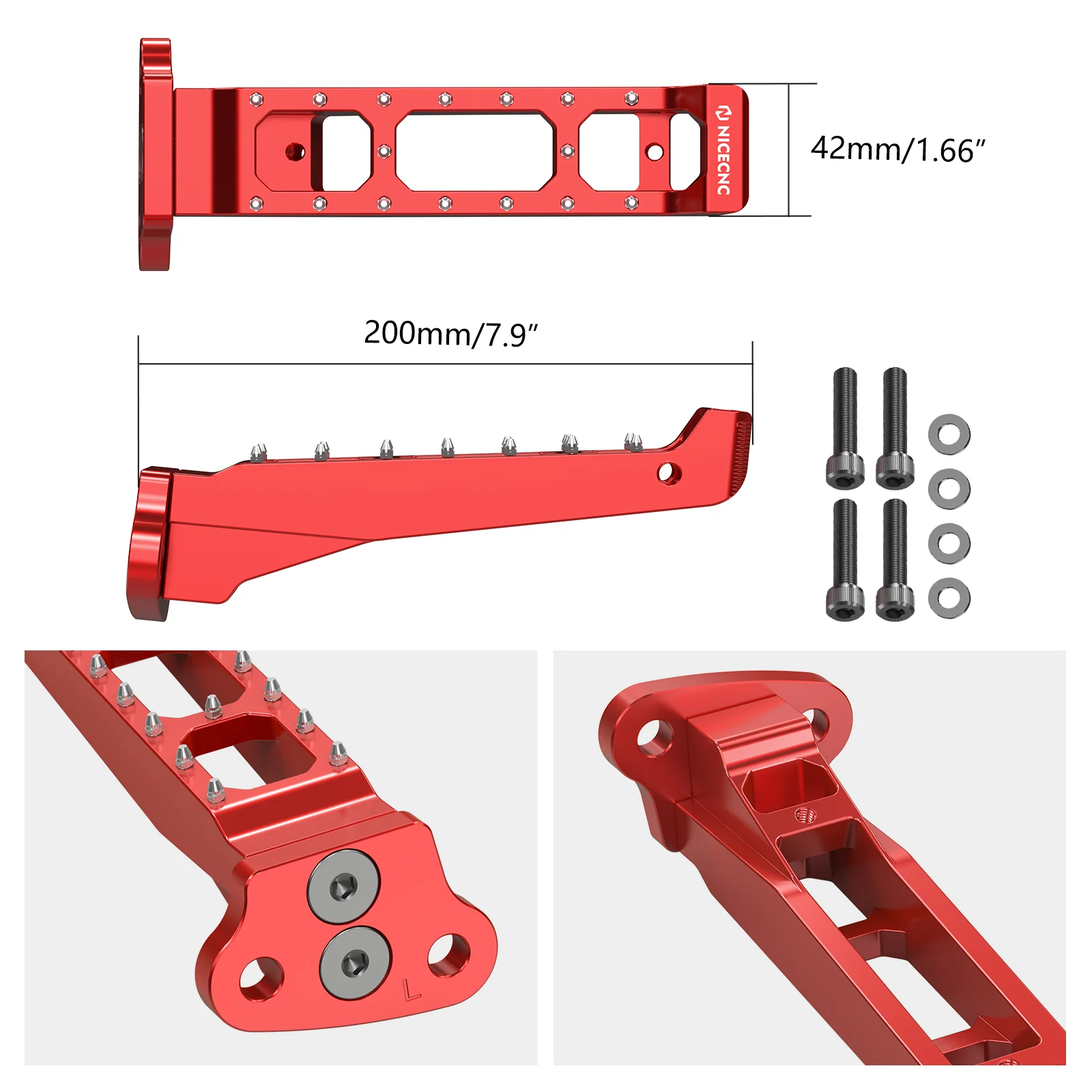 Rider Foot Pegs Rest Pedals + Folding Gear Shift Lever For Honda TRX 450 R / ER - Image 7