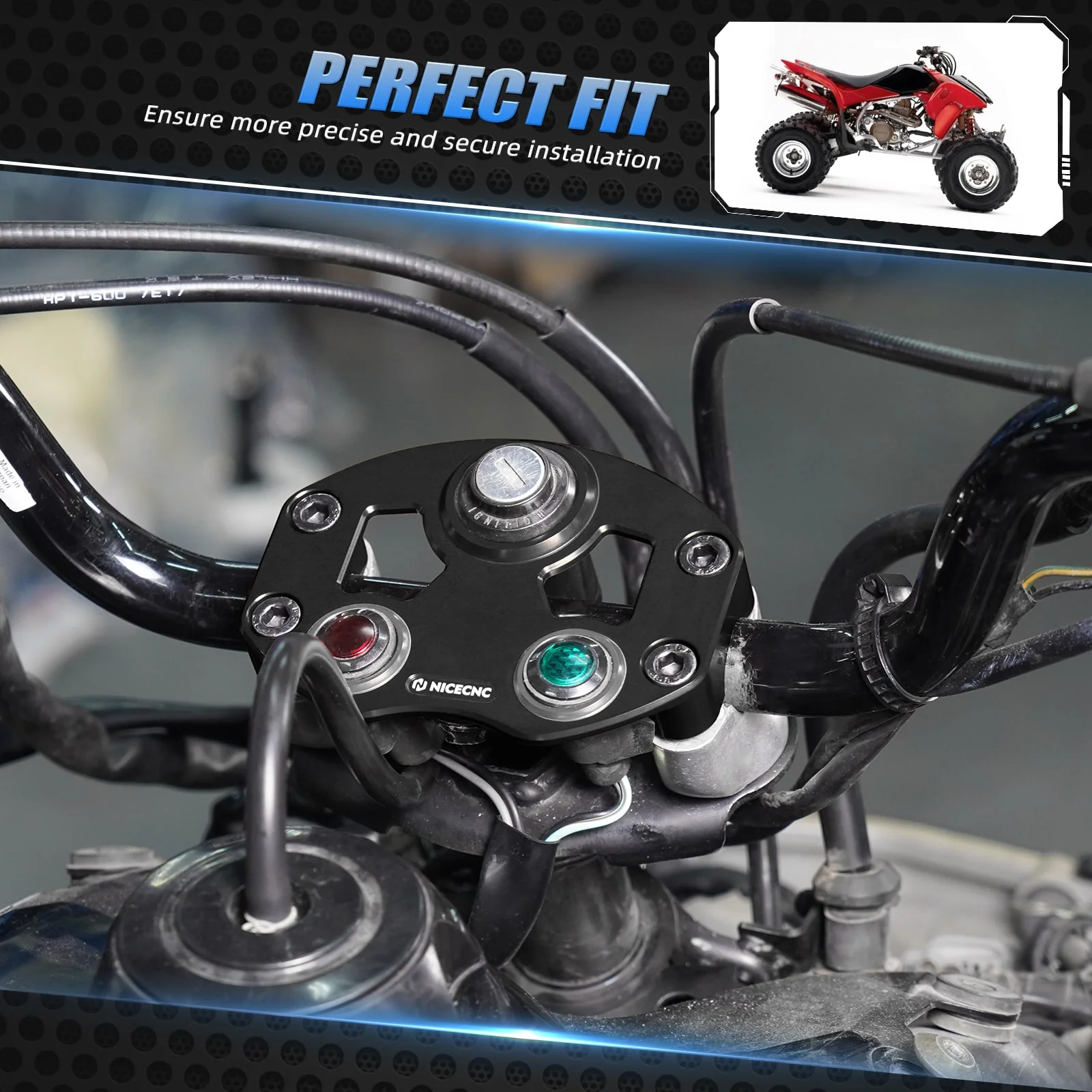 ATV Key Switch Indicator Light Handlebar Mount For Honda TRX 450 R / ER - Image 3