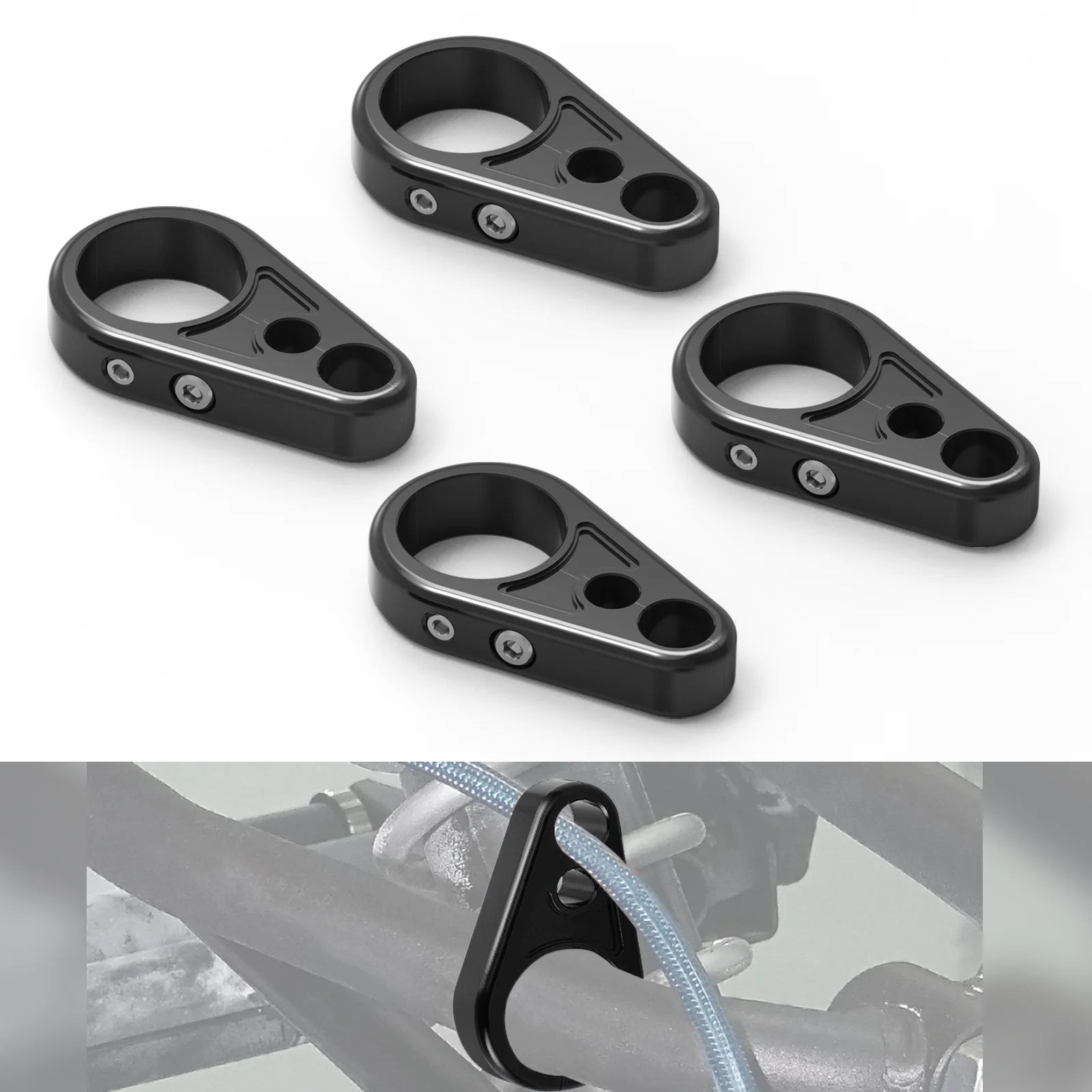 4PCS ATV A-Arm Brake Line Cable Clamps For Honda TRX 450R 250X 90X 400X - Image 13
