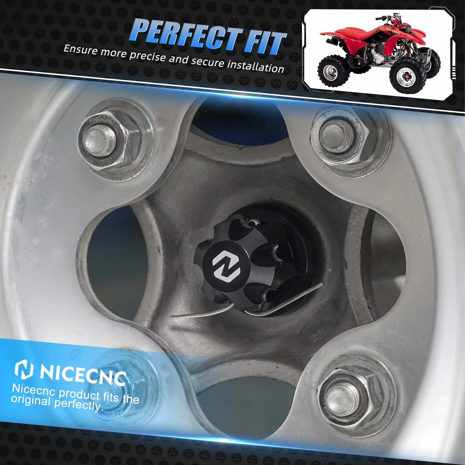 Front + Rear Wheel Axle Nuts Kit For Honda TRX450 R / ER TRX 400X 300X 250X - Image 7