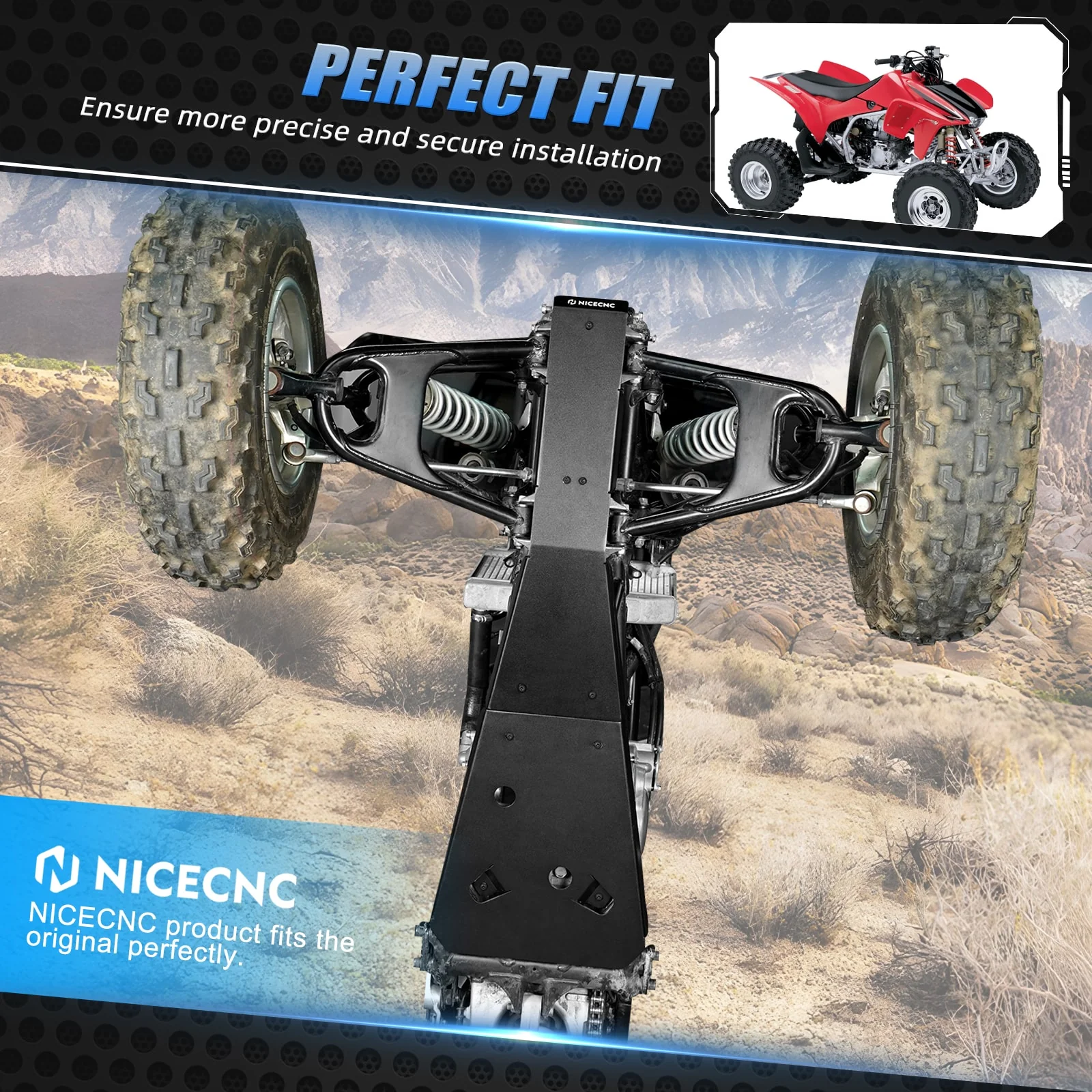 ATV Frame Engine Guards Skid Glide Plates Kit For Honda TRX450 R / ER 2006-2014 - Image 2