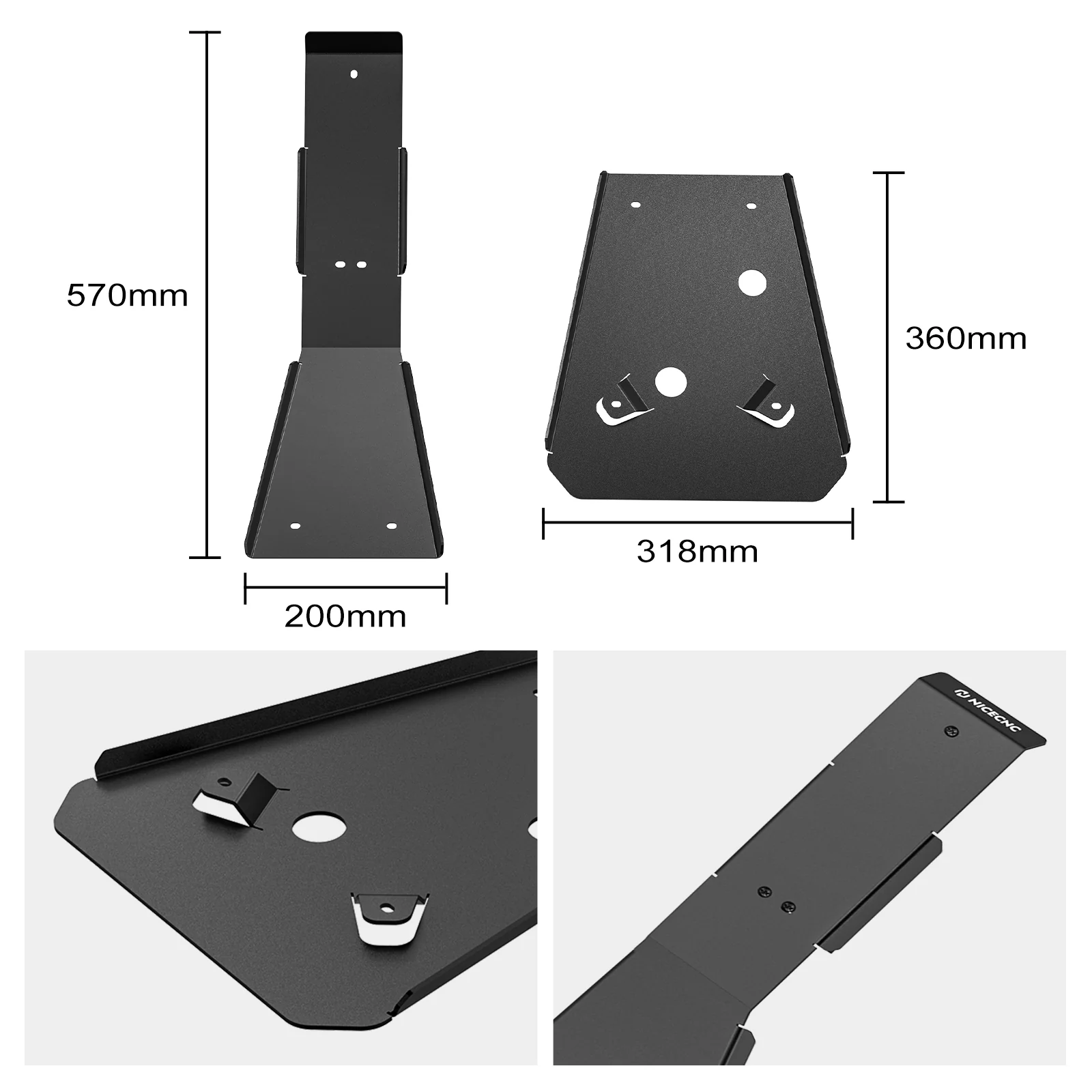 ATV Frame Engine Guards Skid Glide Plates Kit For Honda TRX450 R / ER 2006-2014 - Image 3