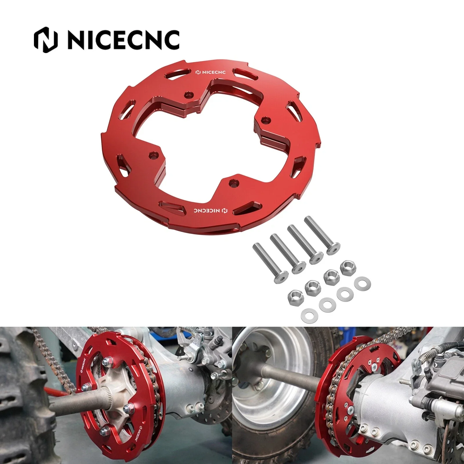 ATV Rear Wheel Dual Sprocket Chain Guards Protector For Honda TRX 450 R / ER