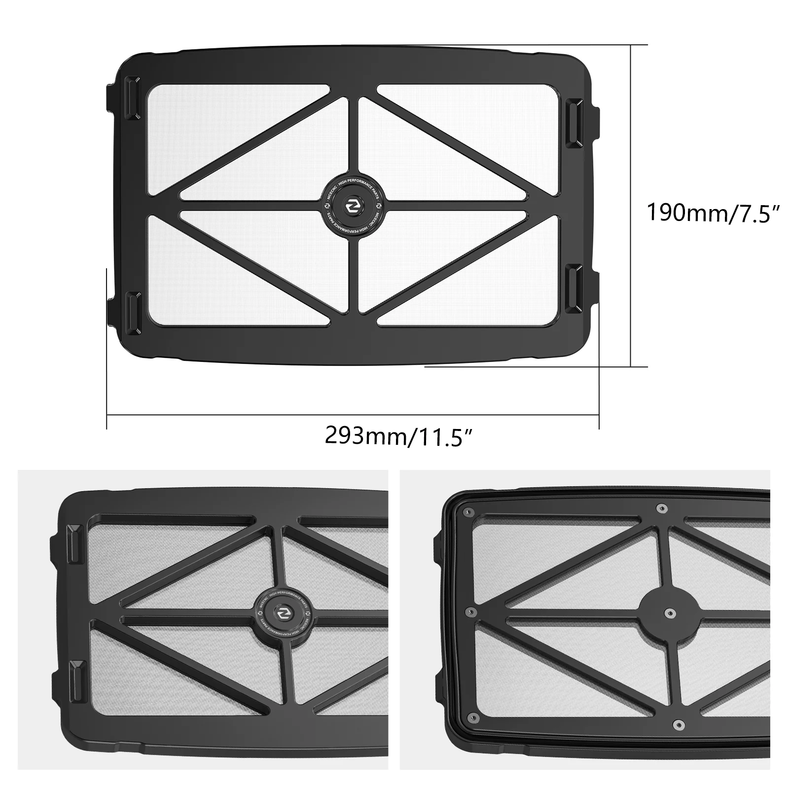 High-Flow Air Filter Intake Cleaner Airbox Lid Cover Kit For Honda TRX450 R / ER - Image 21