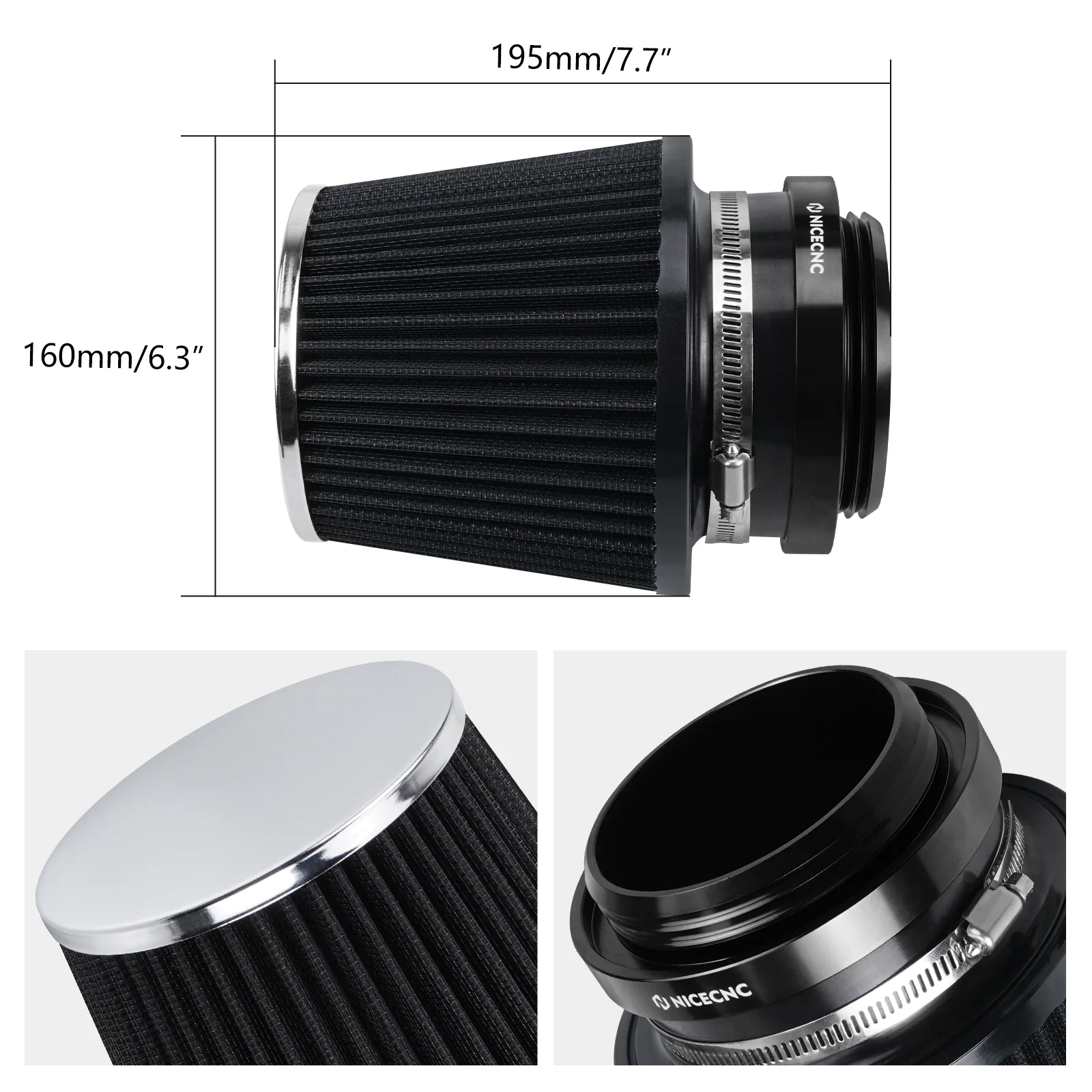 High-Flow Air Filter Intake Cleaner w/Adapter Kit For Honda TRX450 R / ER - Image 14