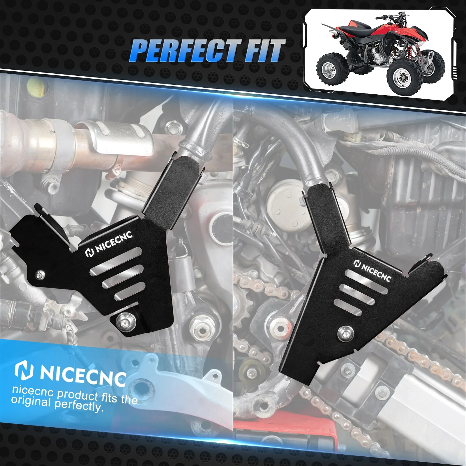 ATV Left + Right Frame Covers Guards For Honda TRX450 R / ER 2006-2009 - Image 4