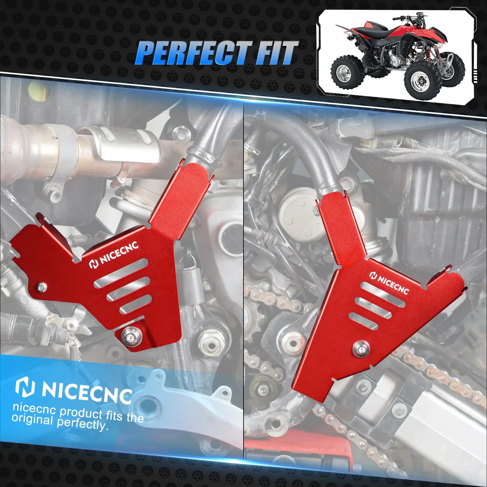 ATV Left + Right Frame Covers Guards For Honda TRX450 R / ER 2006-2009 - Image 9