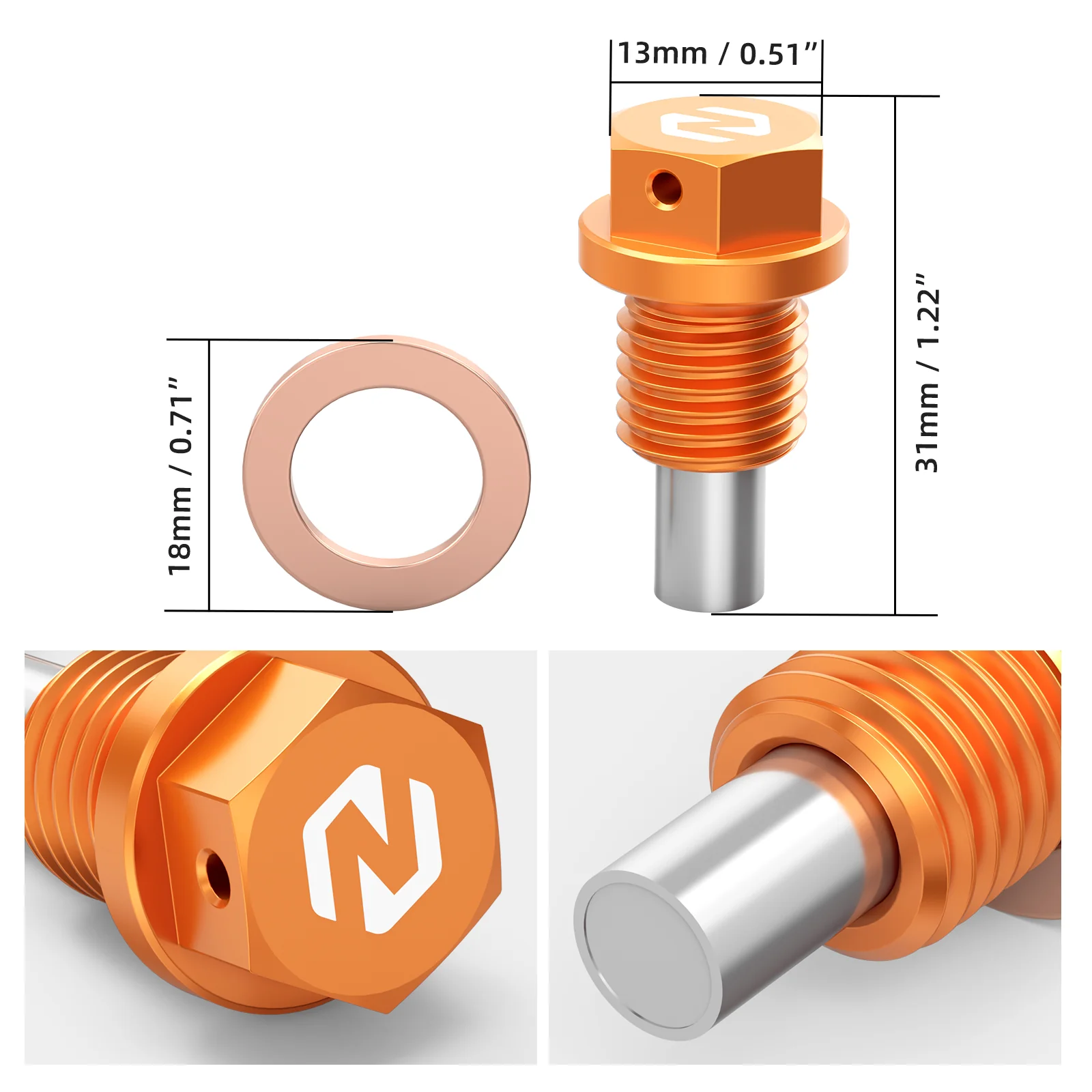 Magnetic Oil Drain Plug For Husqvarna 125-501 FC FX TX TC TE FE 701 Enduro SM - Image 11