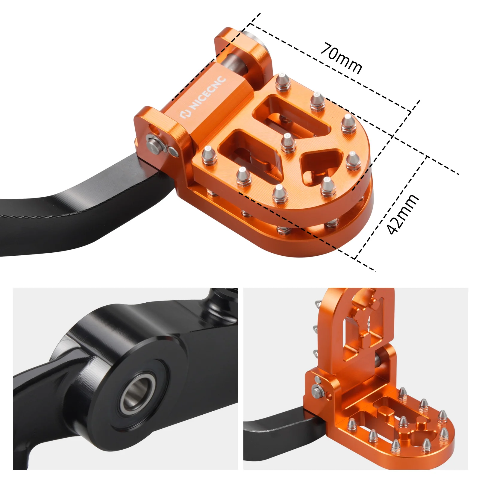 Enlarged Foot Pegs + Shift Lever + Dual Rear Brake Pedal For KTM 790 890 ADV 21-25 - Image 3