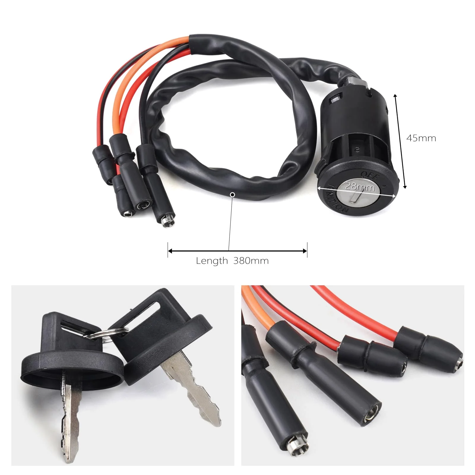Ignition Key Switch For Honda FourTrax 300 TRX300 2x4 TRX300FW 4x4 1990-2000 - Image 6