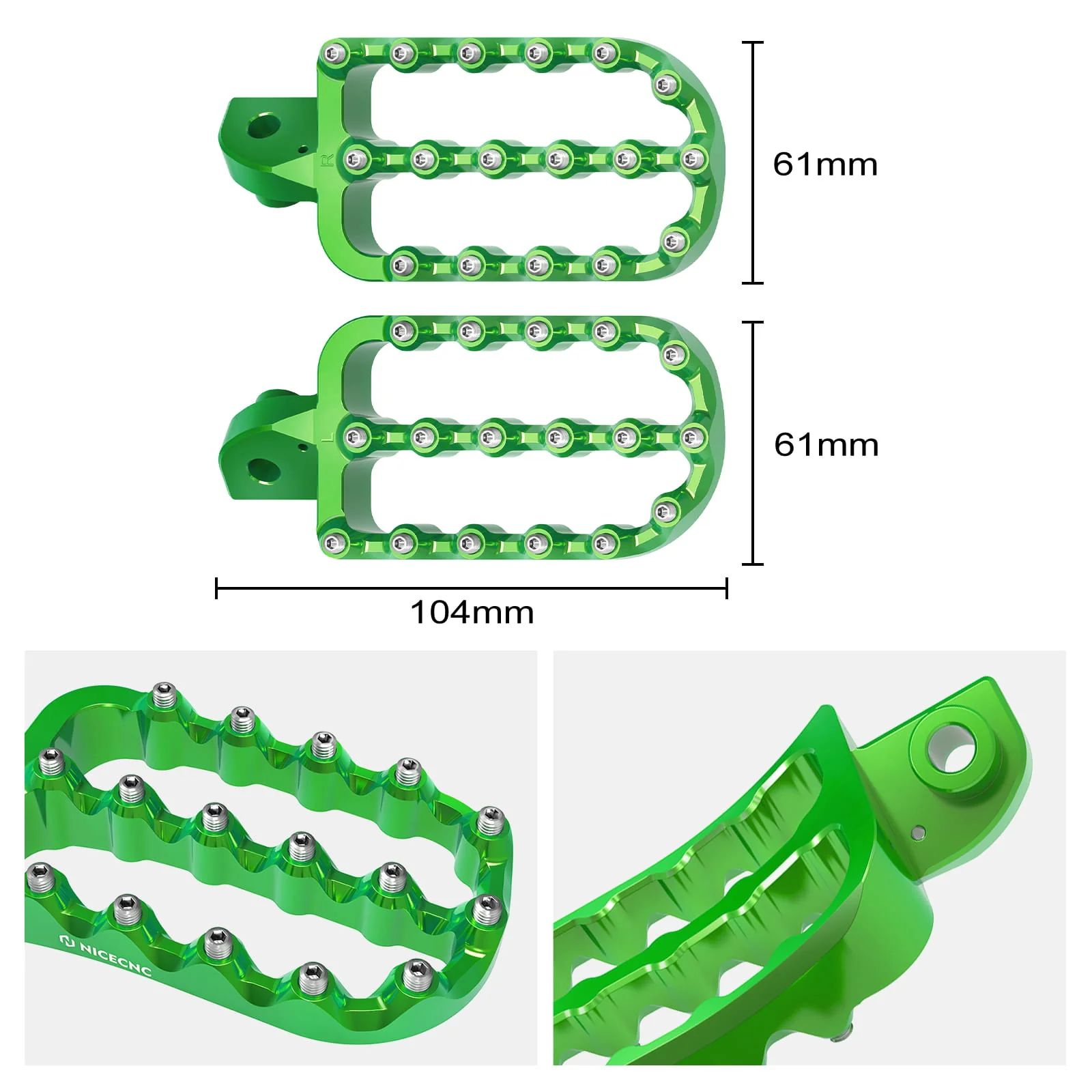 Enlargerd Wide Footpegs Pedals + Lowered Brackets For Kawasaki KLR650 1987-2018 - Image 20