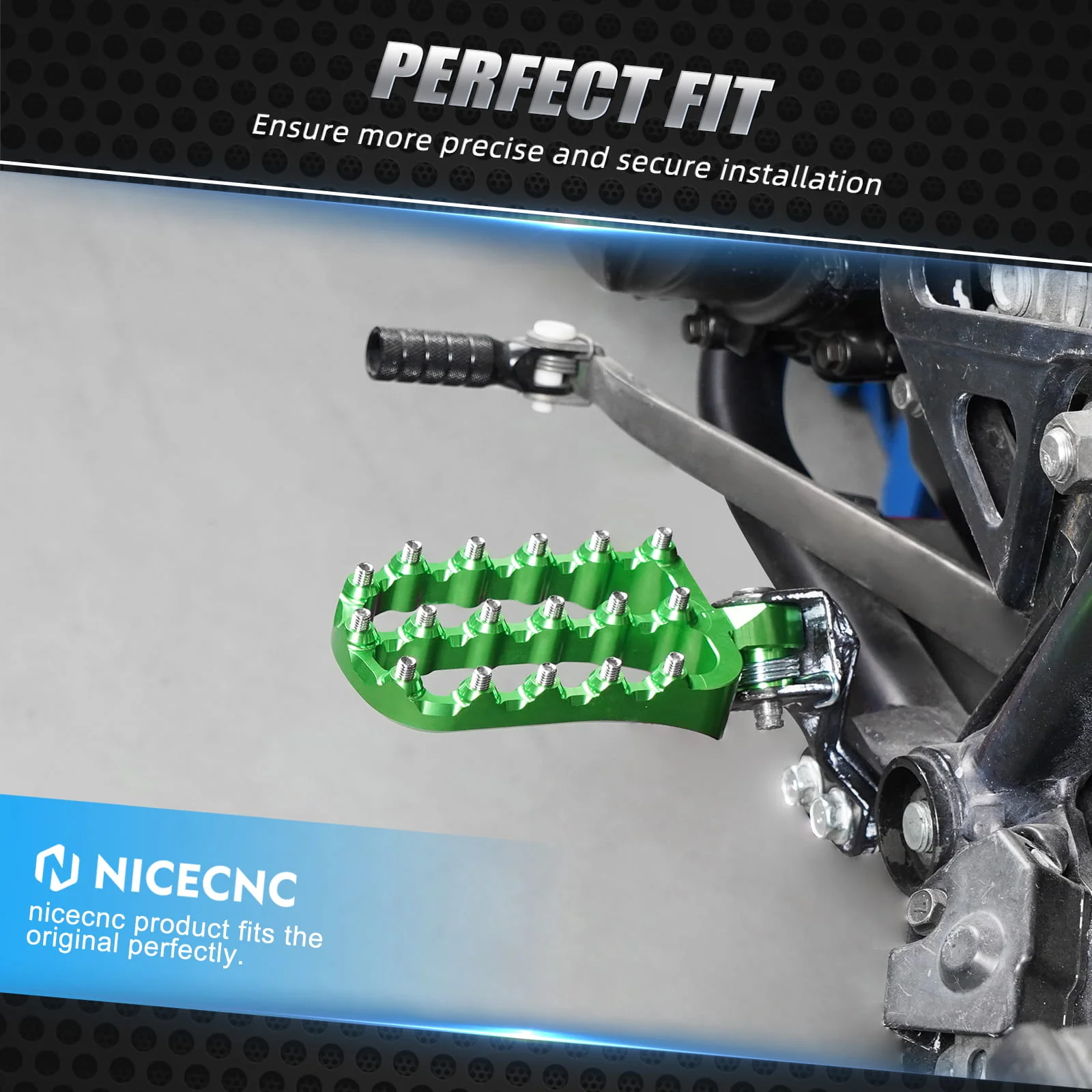 Enlargerd Wide Footpegs Pedals + Lowered Brackets For Kawasaki KLR650 1987-2018 - Image 21