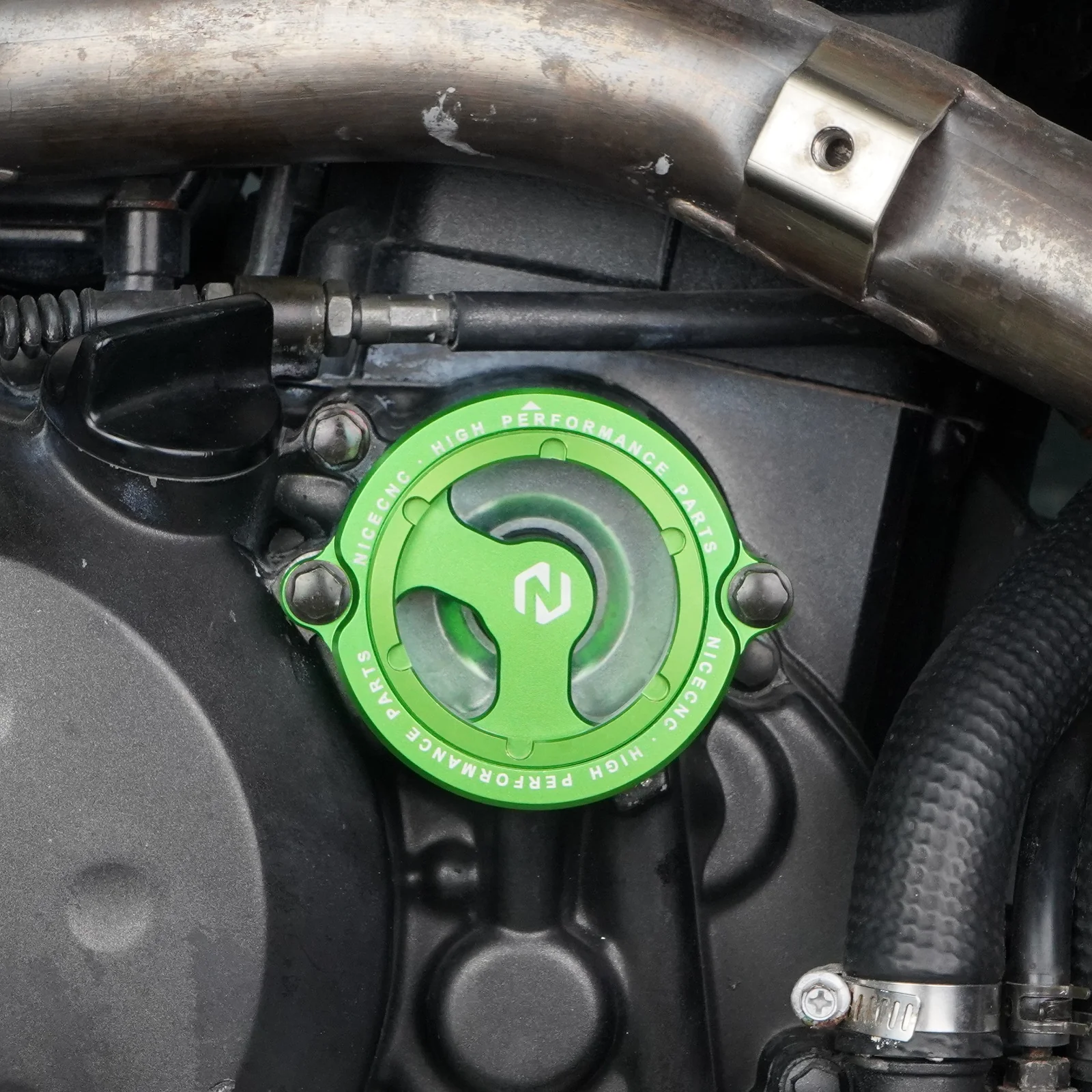 Full Clear Oil Filter Cap Cover For Kawasaki KLR650 1987-2024 - Image 4