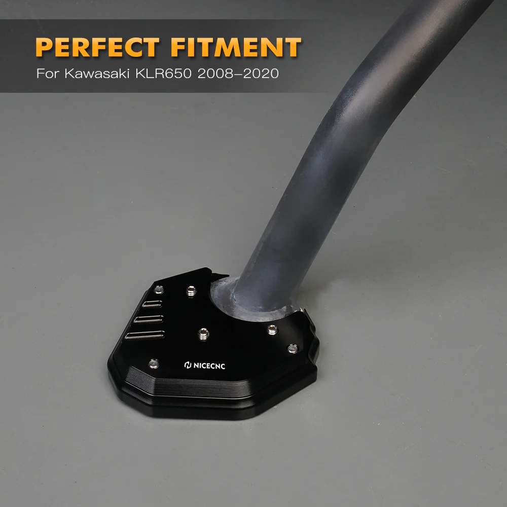Kickstand Side Stand Foot Plate Extension Pad For Kawasaki KLR650 08-18 - Image 3