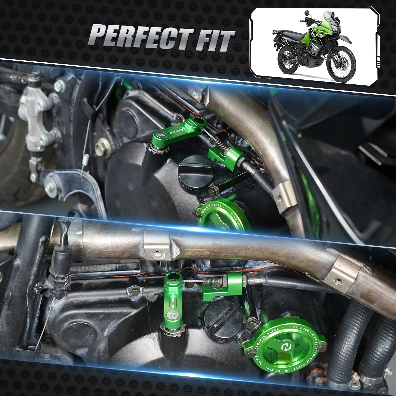 One Finger Clutch Arm Lever Easy Pull Cable Arm Kit For Kawasaki KLR650 2011-2018 - Image 2