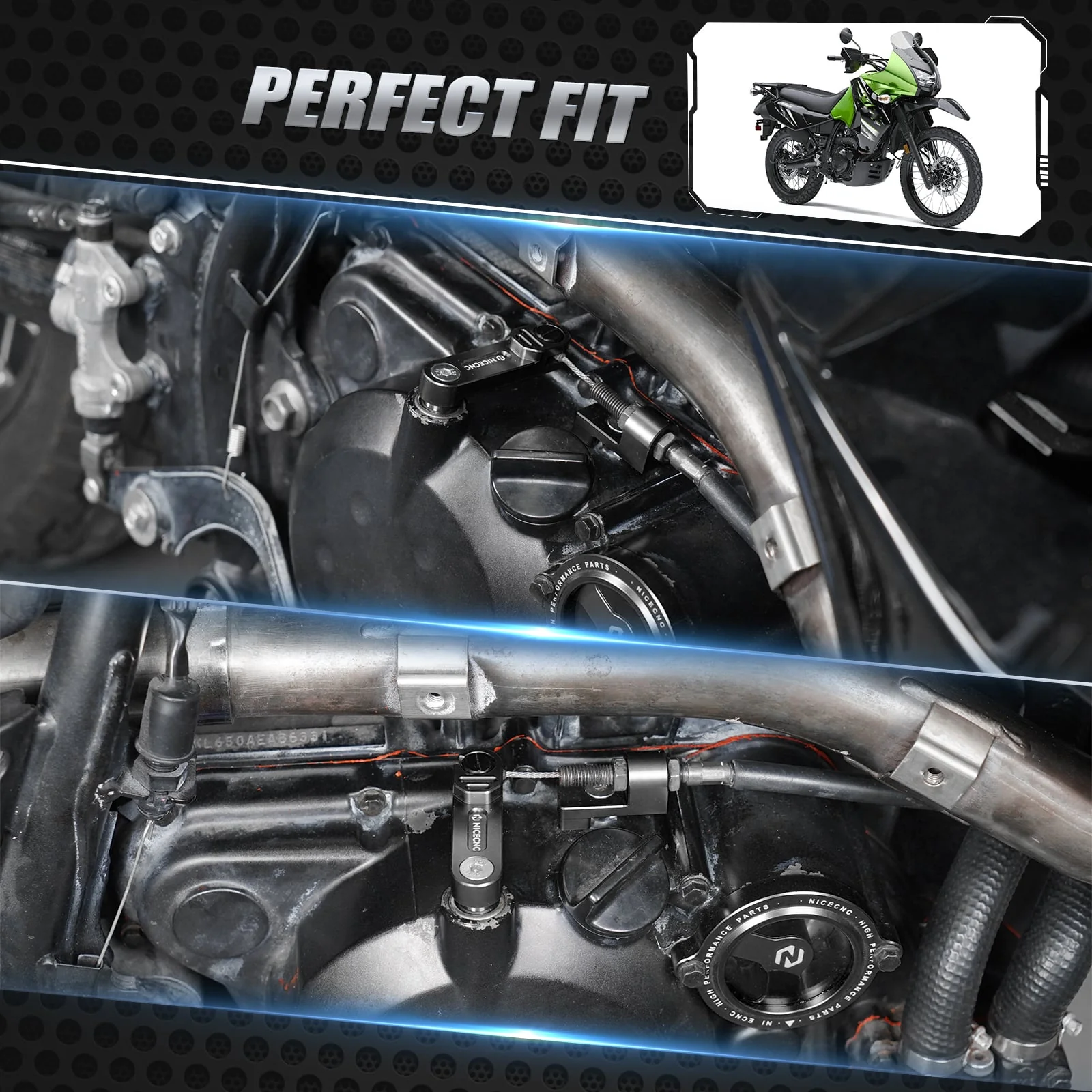 One Finger Clutch Arm Lever Easy Pull Cable Arm Kit For Kawasaki KLR650 2011-2018 - Image 3