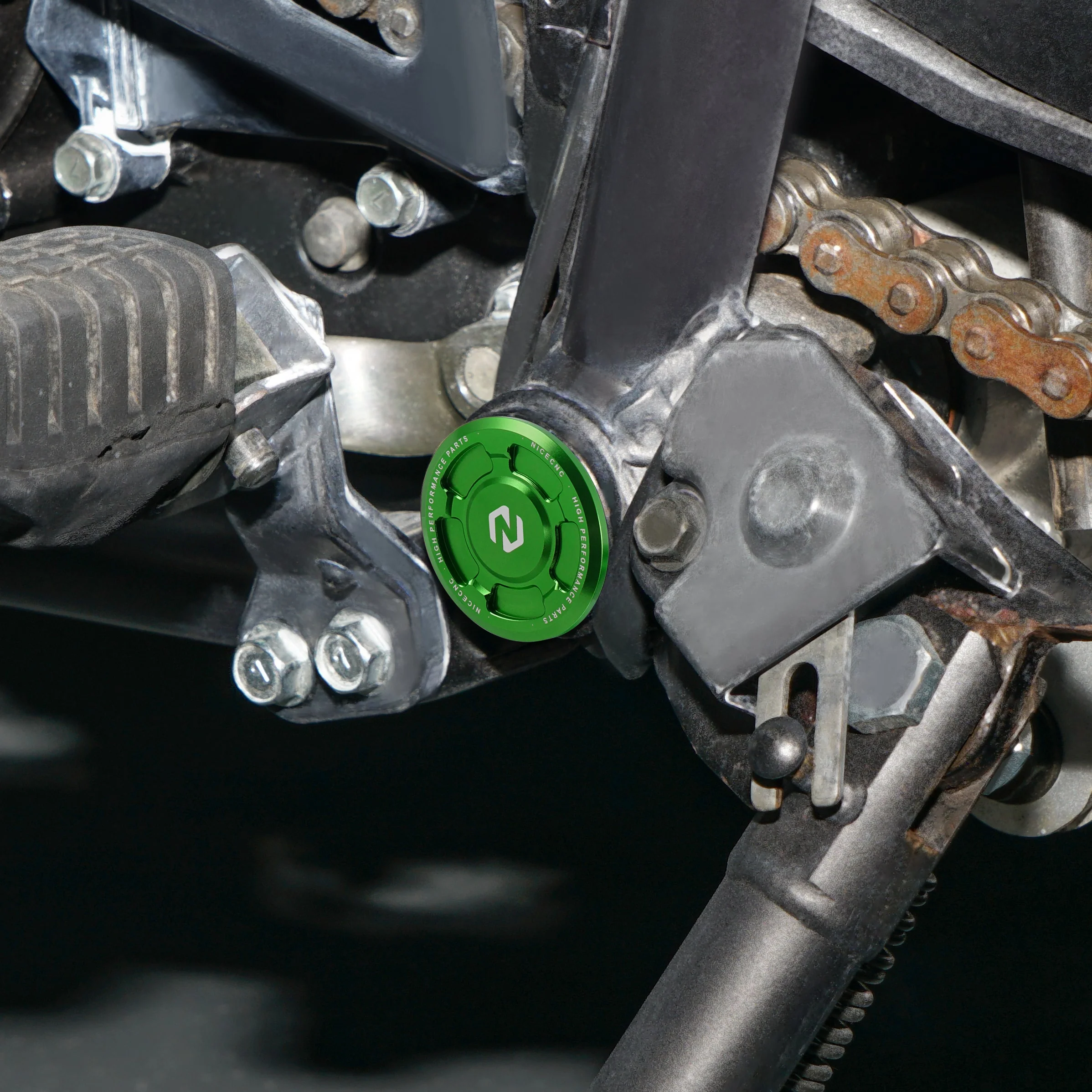 Swing Arm Caps Frame Hole Plugs Insert Covers For Kawasaki KLR650 1987-2024 - Image 2