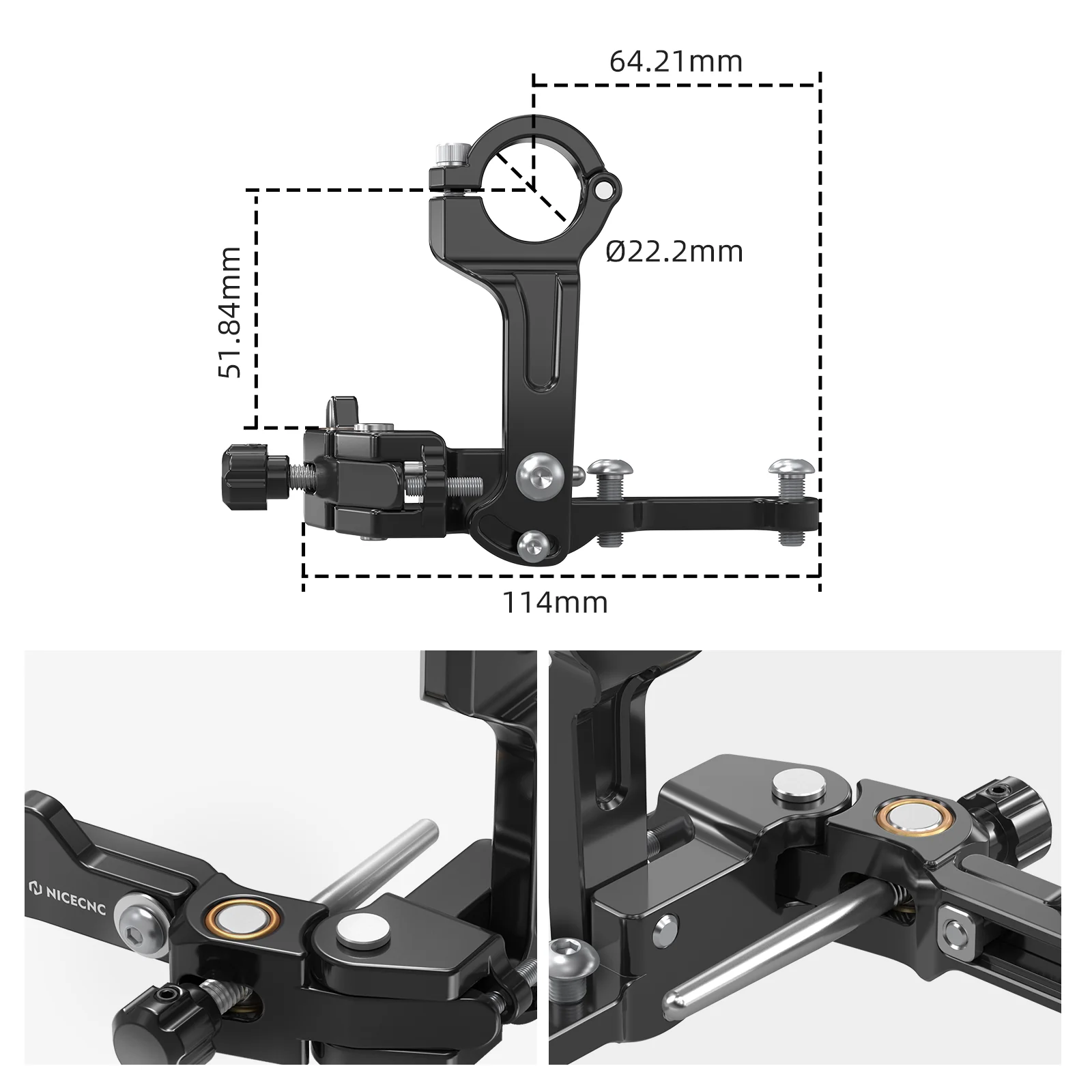 Universal Left Thumb Brake Assembly For 125cc to 1400cc Road Track Super Adventure Bikes - Image 6