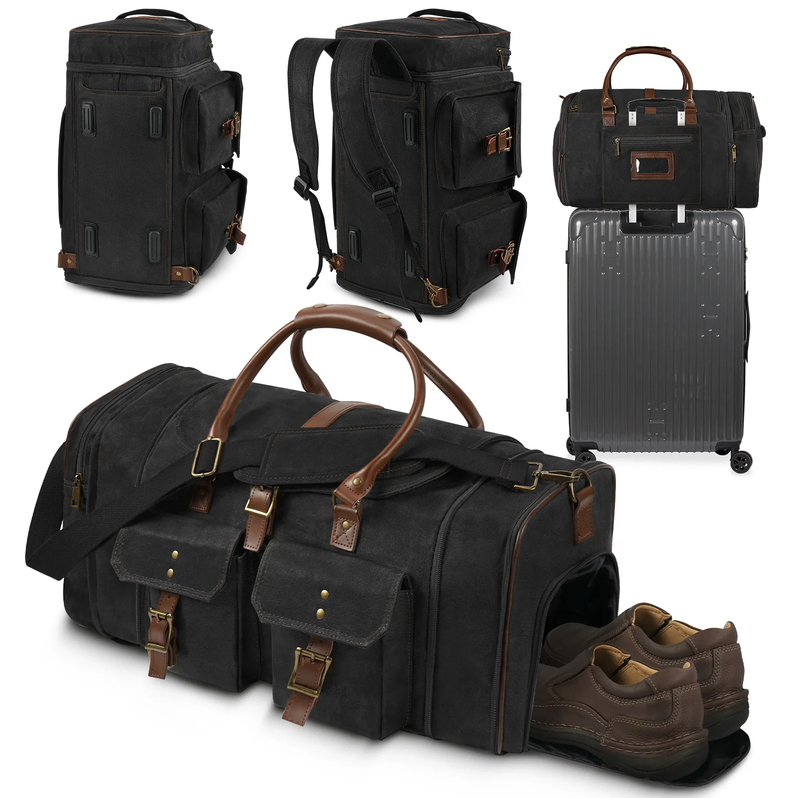Large Zipper Duffle Bag Waterproof Travel Luggage Bag Crossbody For Women Men - Image 4