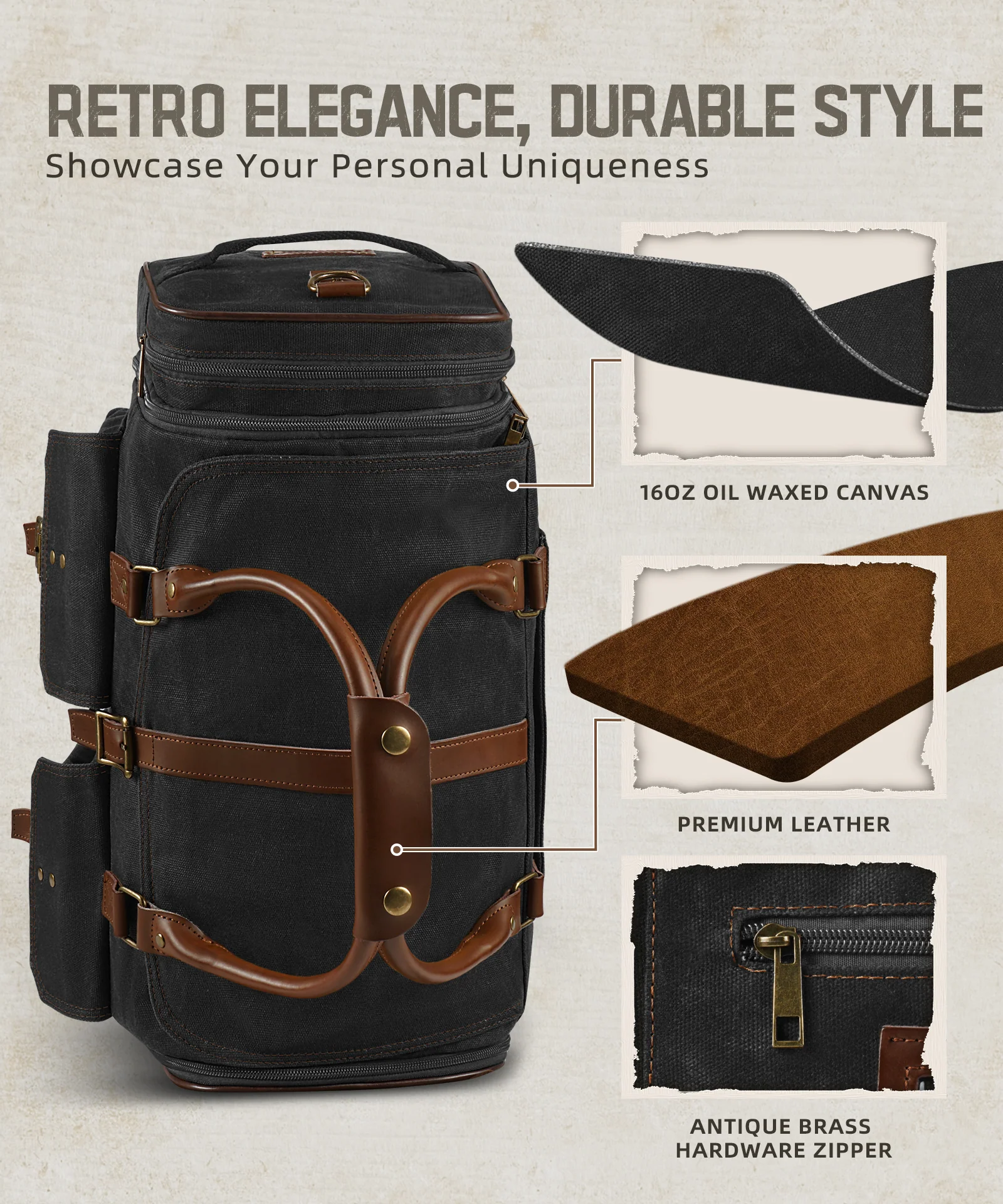 Large Zipper Duffle Bag Waterproof Travel Luggage Bag Crossbody For Women Men - Image 8