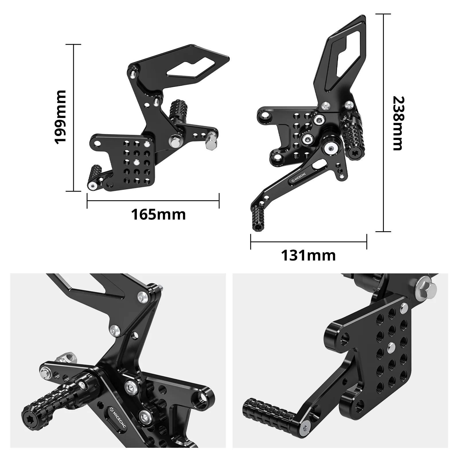Left + Right Rearset Kit For Suzuki GSXR600 GSXR750 GSXR1000 SV650S - Image 2