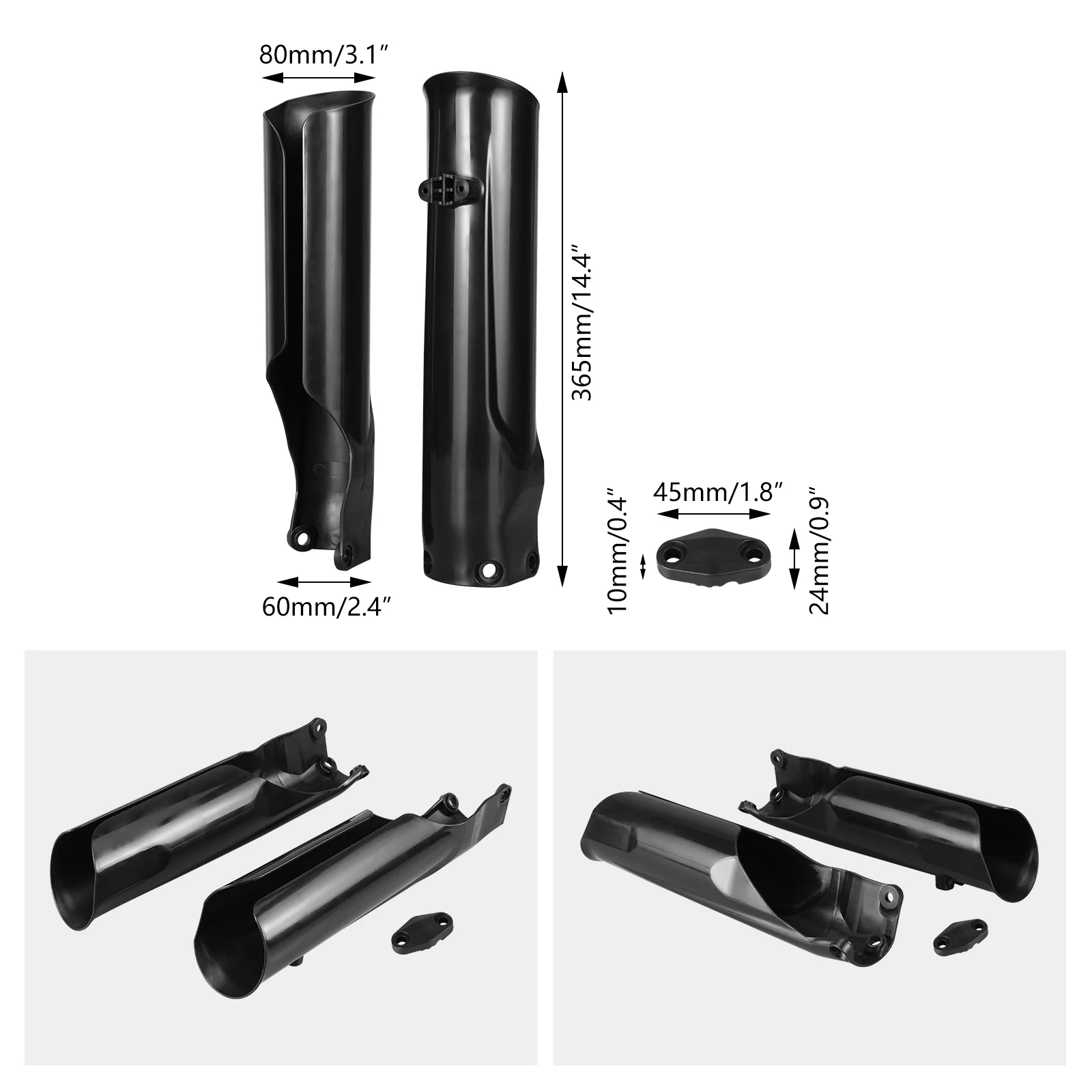 Pair Full Coverage Lower Fork Guards For Yamaha YZ450F 2023-2024 YZ250F 2024 - Image 3