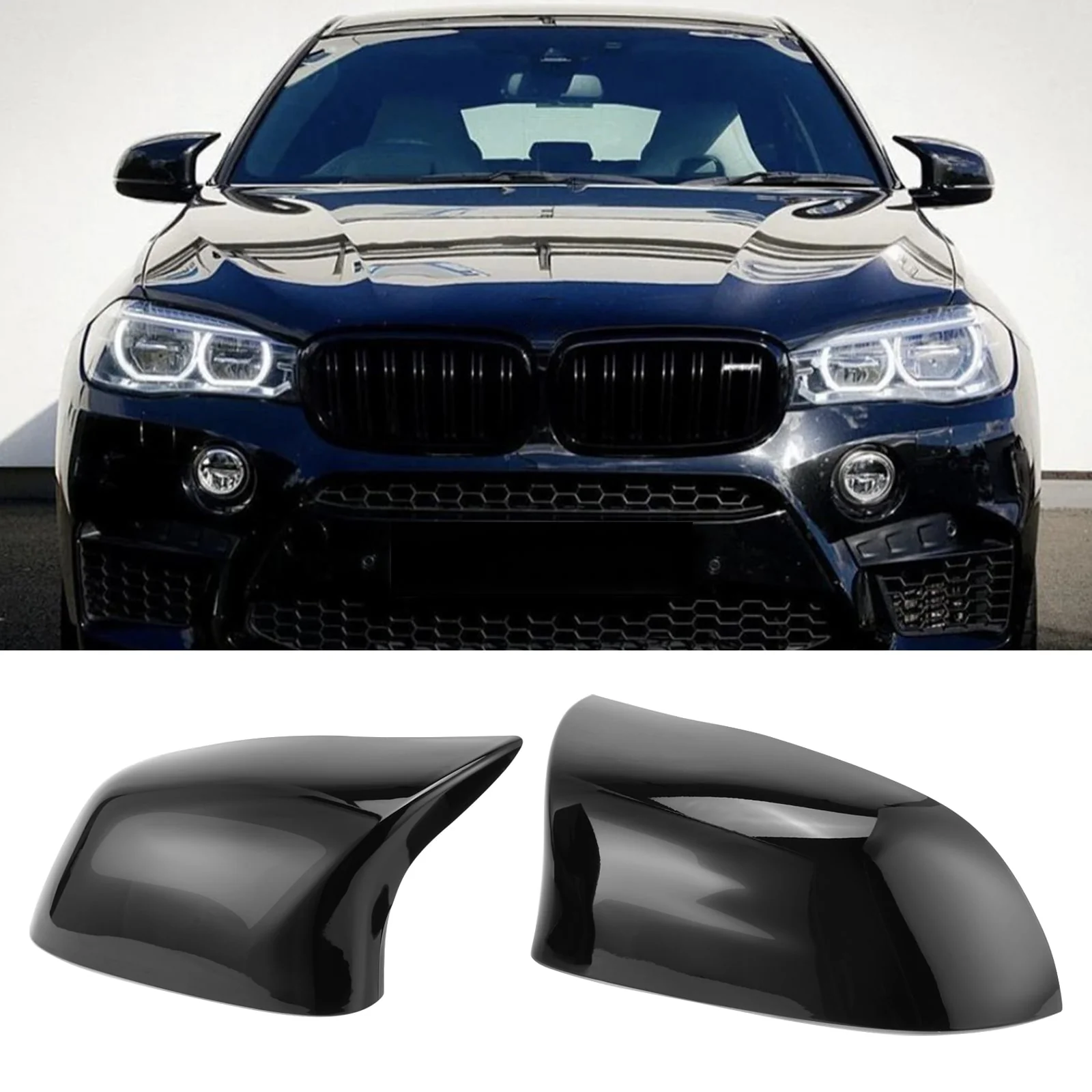 For BMW F15 X5 F25 X3 F16 X6 F26 X4 M-Style Gloss Black Replacement Mirror Covers 14-18 - Image 8