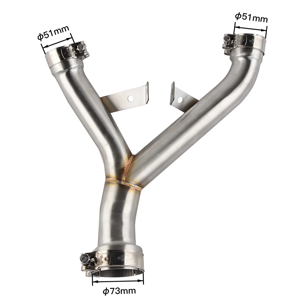 Motorcycle Decat Exhaust Pipe Y Mid Pipe Link Downpipe for Kawasaki Z1000 2011 -2018 - Image 8