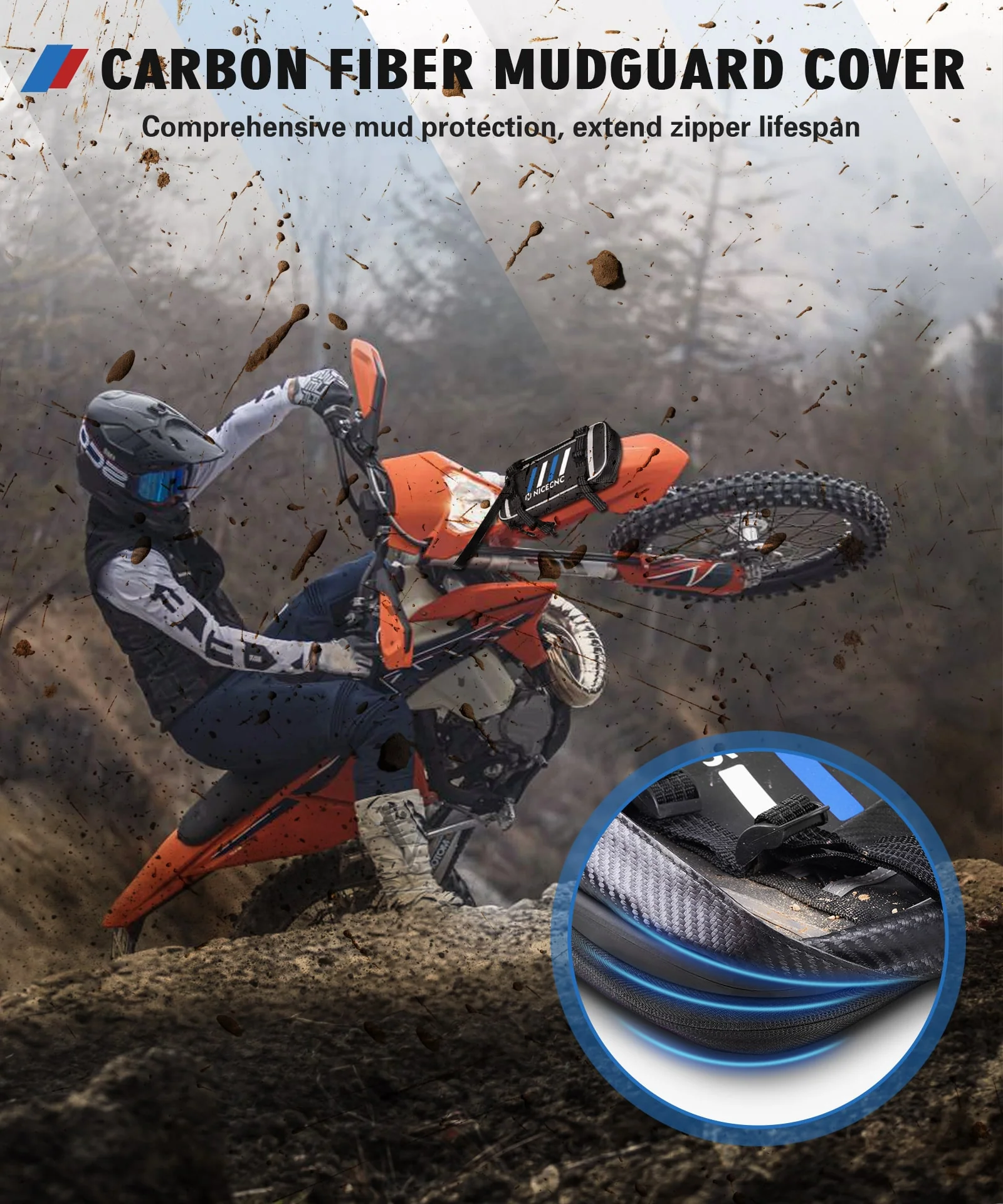 Universal Motorcycle Front Fender Bag with Tool Roll For Dirt Bike - Image 8