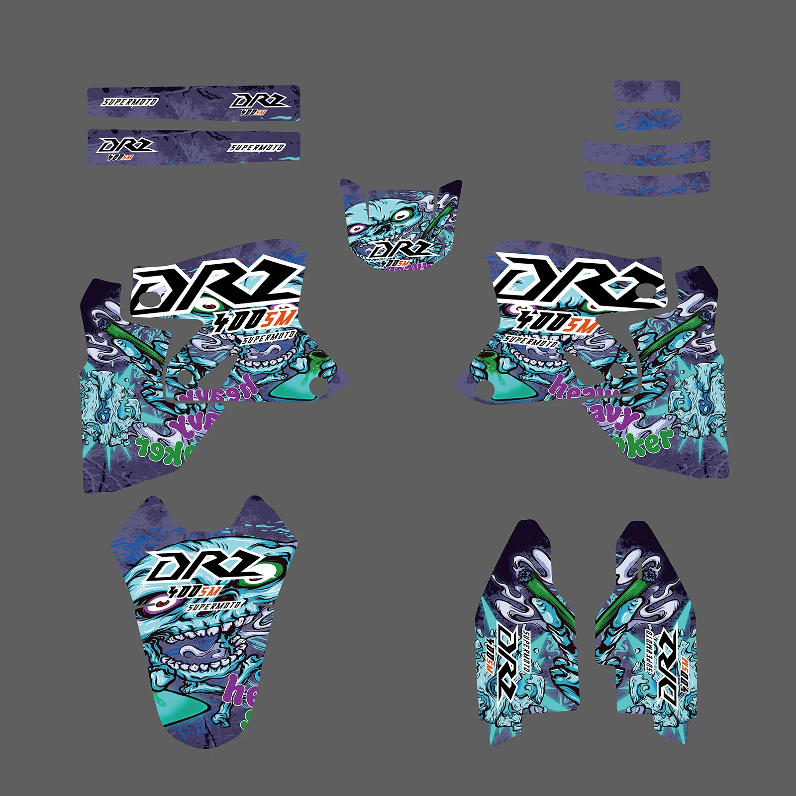 Motorcycle Full Graphic Decals Stickers Kit For Suzuki DRZ400SM 2000-2020 - Image 5