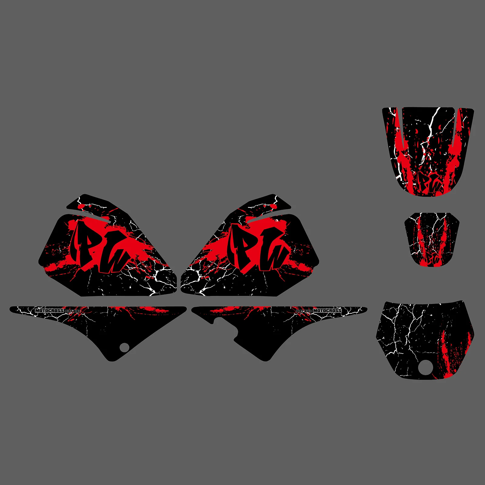 Motorcycle Full Graphic Decals Stickers Set For YAMAHA PW80 ALL YEARS - Image 2