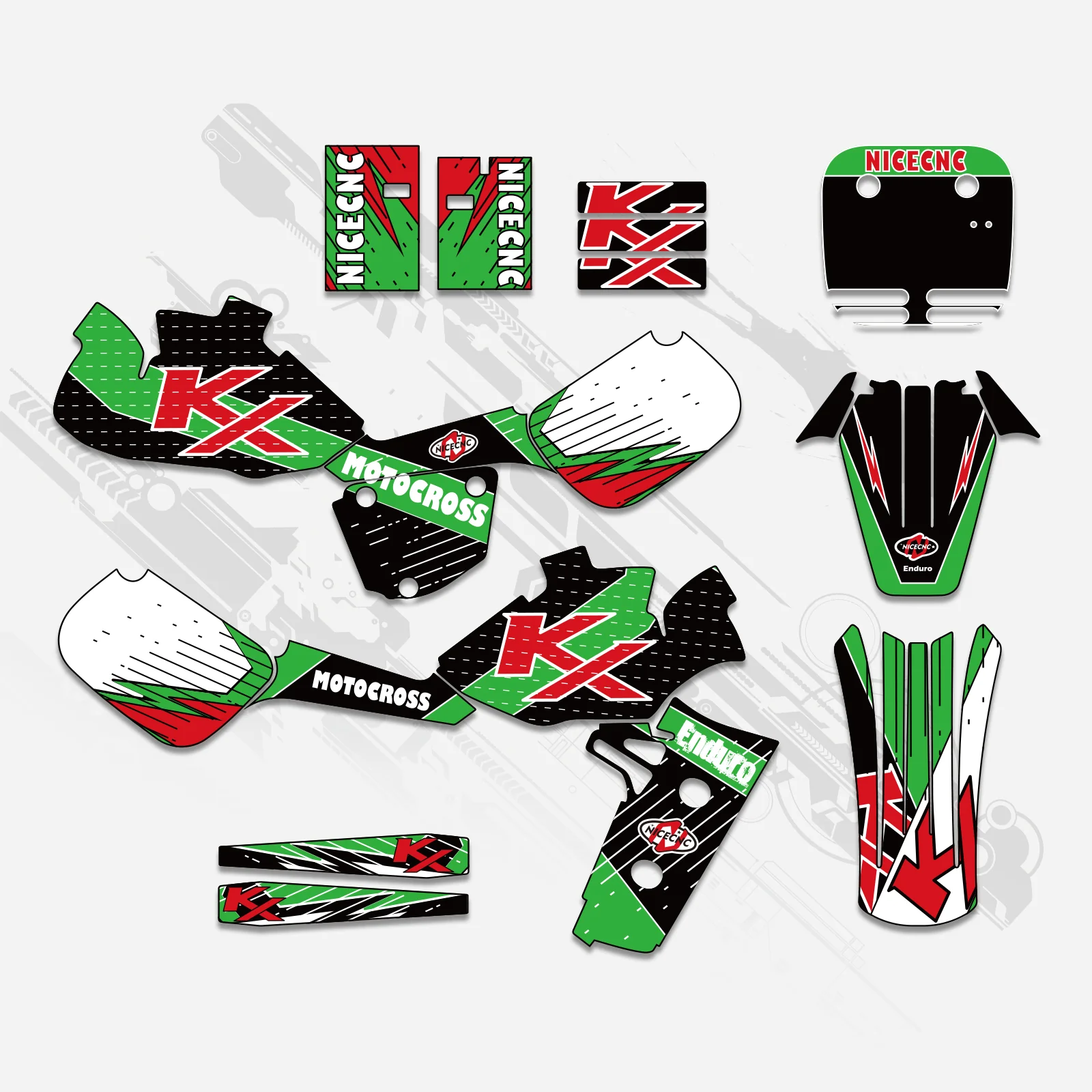 Motorcycle Full Graphics Decals Stickers Kit For KAWASAKI KX60 1985-2004 - Image 2