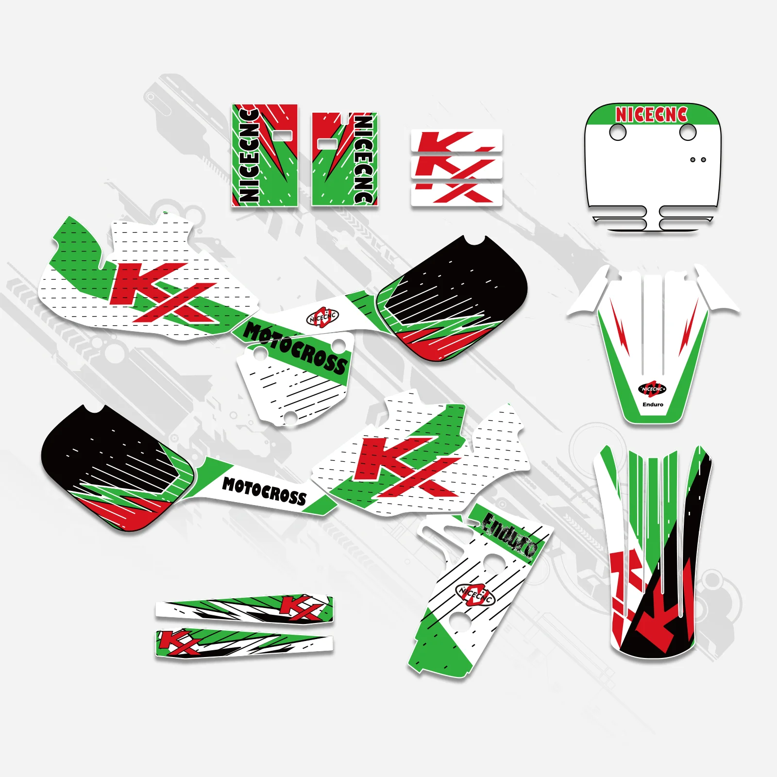 Motorcycle Full Graphics Decals Stickers Kit For KAWASAKI KX60 1985-2004 - Image 4