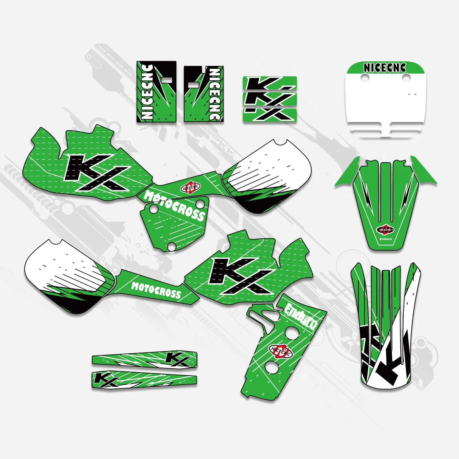 Motorcycle Full Graphics Decals Stickers Kit For KAWASAKI KX60 1985-2004 - Image 6