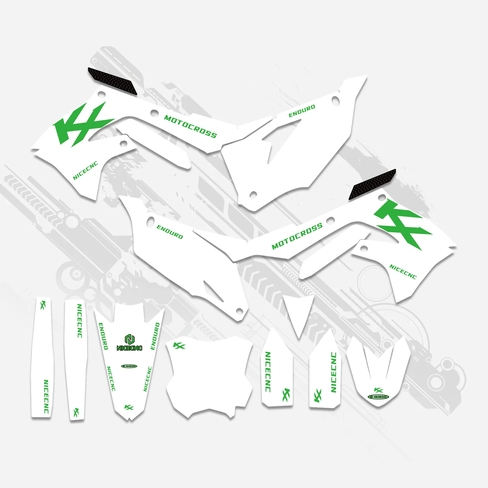 Motorcycle Full Graphics Decals Stickers Kit For Kawasaki KXF250 21-23 KX450F 19-23 - Image 5