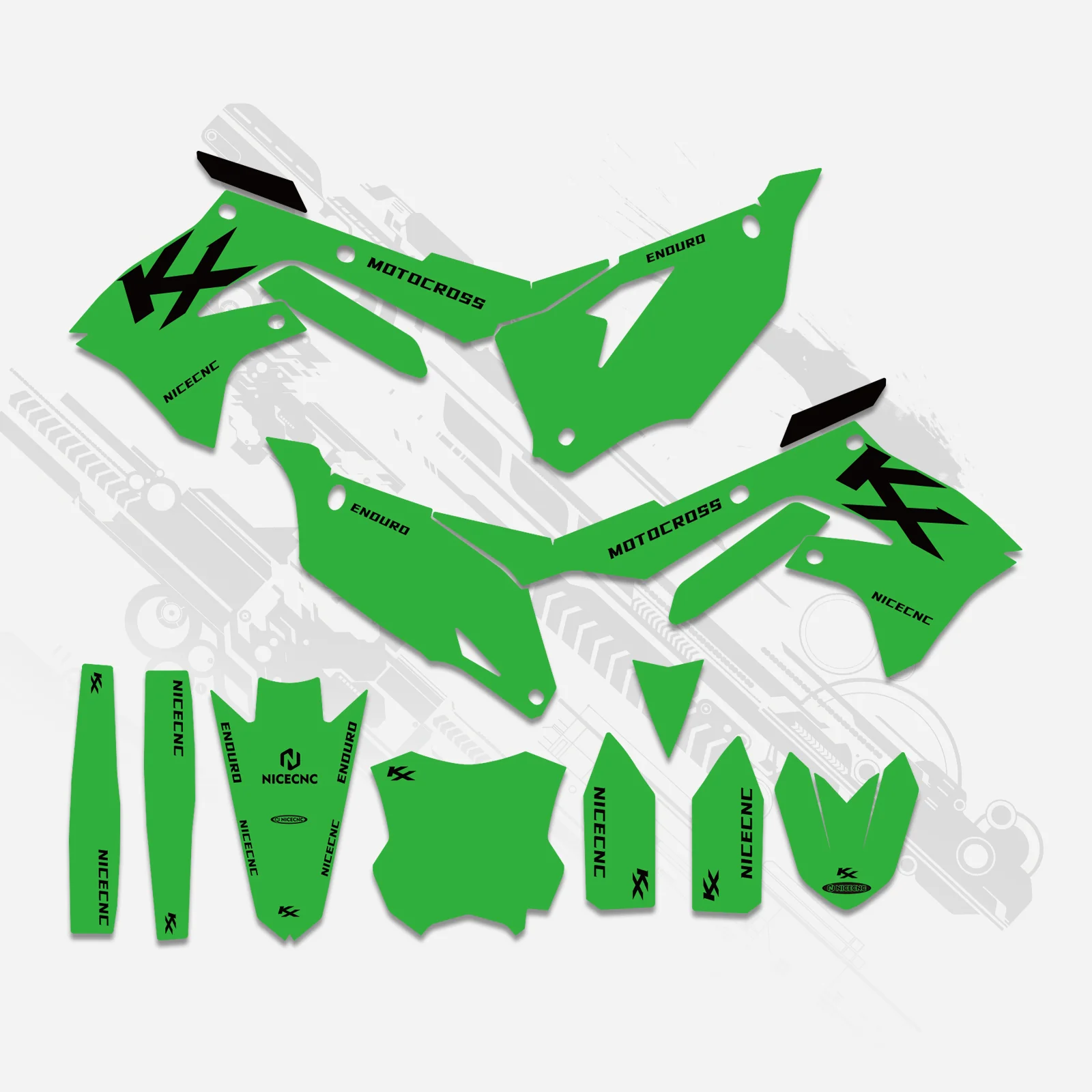 Motorcycle Full Graphics Decals Stickers Kit For Kawasaki KXF250 21-23 KX450F 19-23 - Image 6