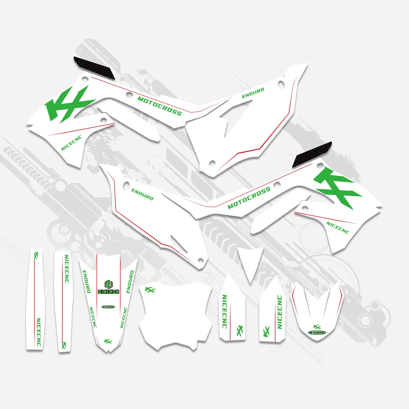 Motorcycle Full Graphics Decals Stickers Kit For Kawasaki KXF250 21-23 KX450F 19-23 - Image 6