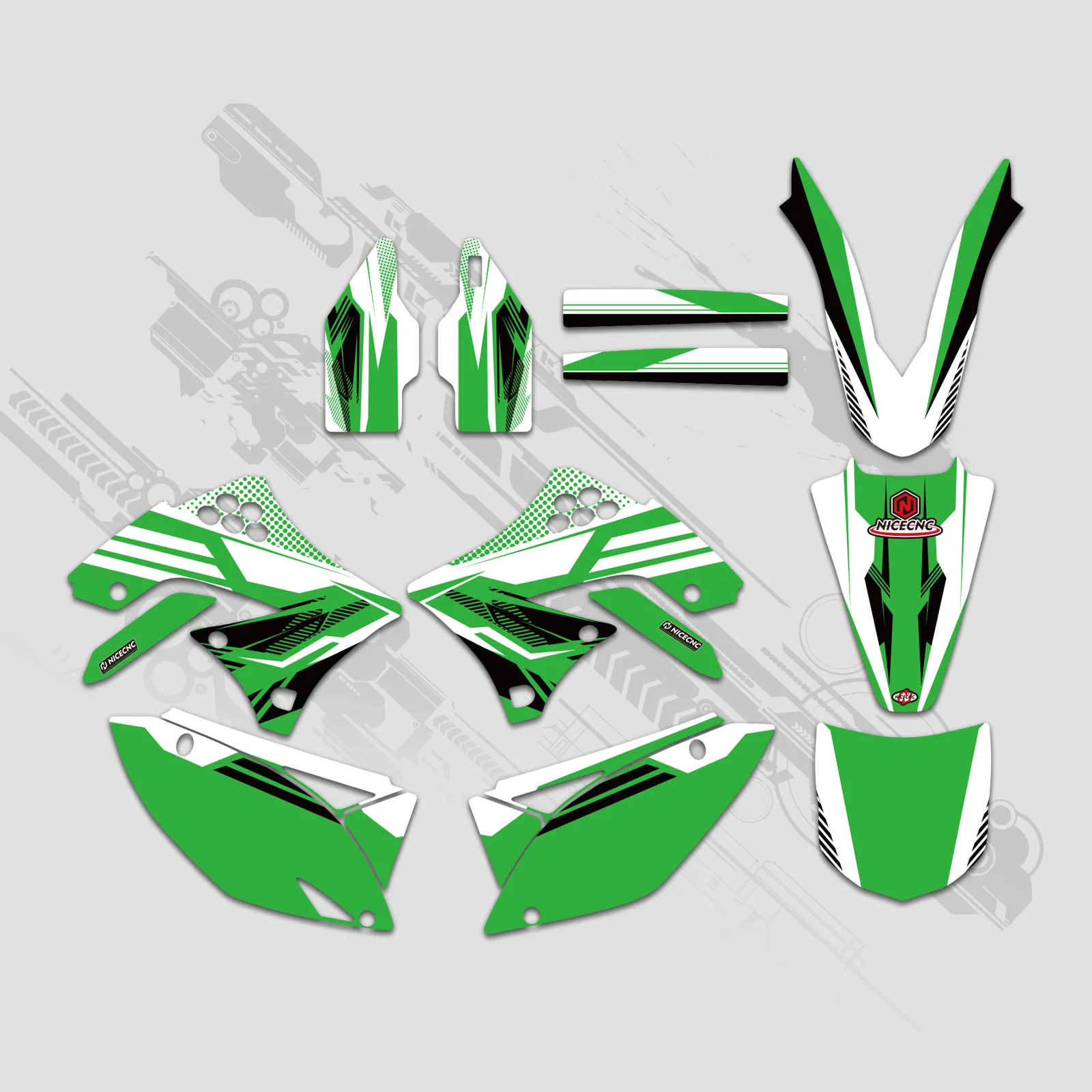 Motorcycle Full Graphics Decals Stickers Kit For KAWASAKI KXF450 2009-2011 - Image 6