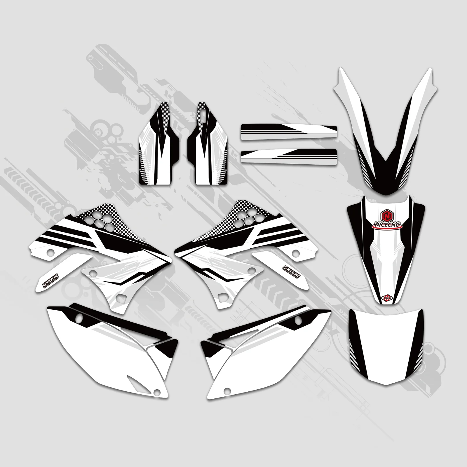 Motorcycle Full Graphics Decals Stickers Kit For KAWASAKI KXF450 2009-2011 - Image 6